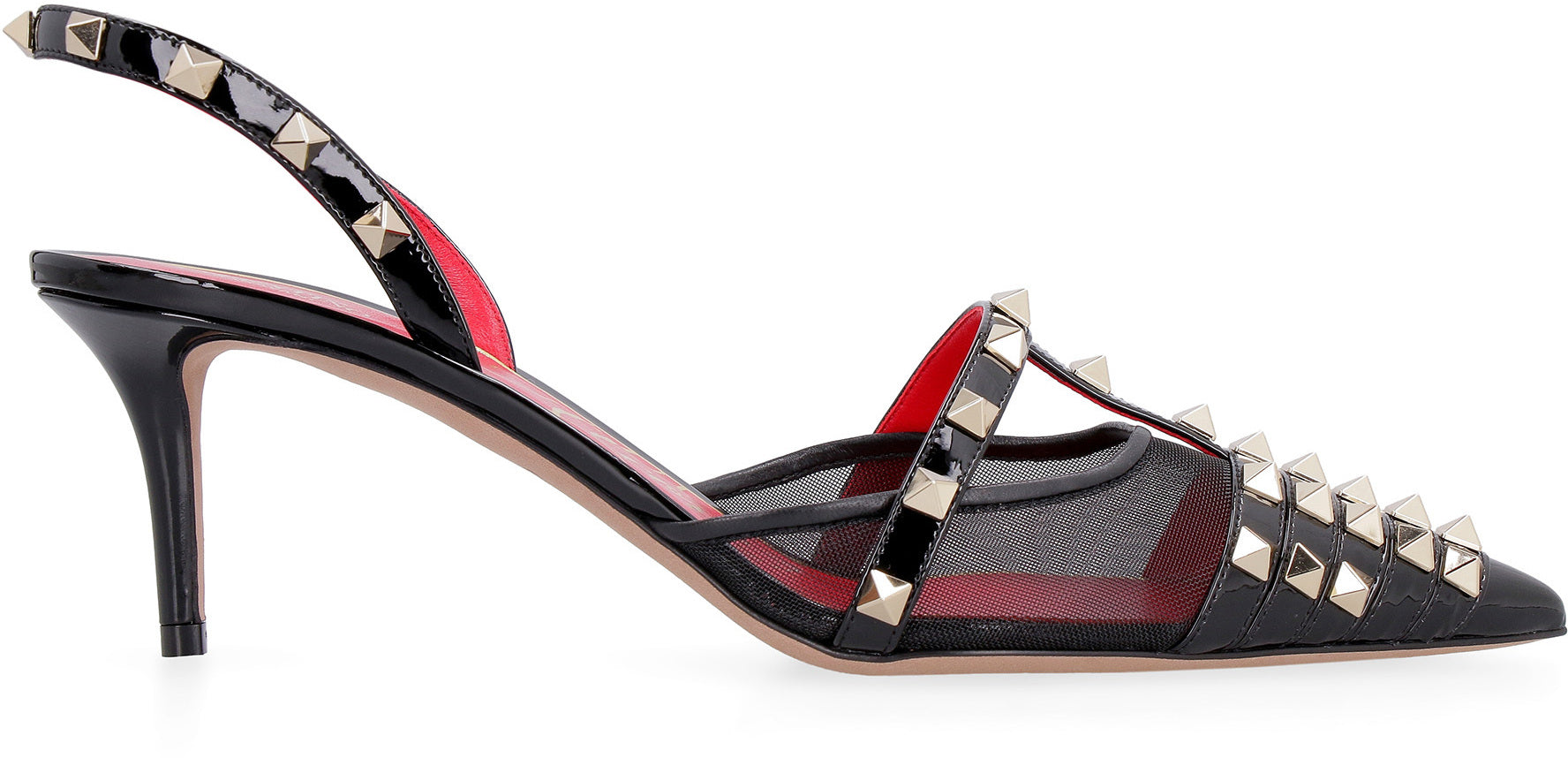 Studded leather slingbacks
