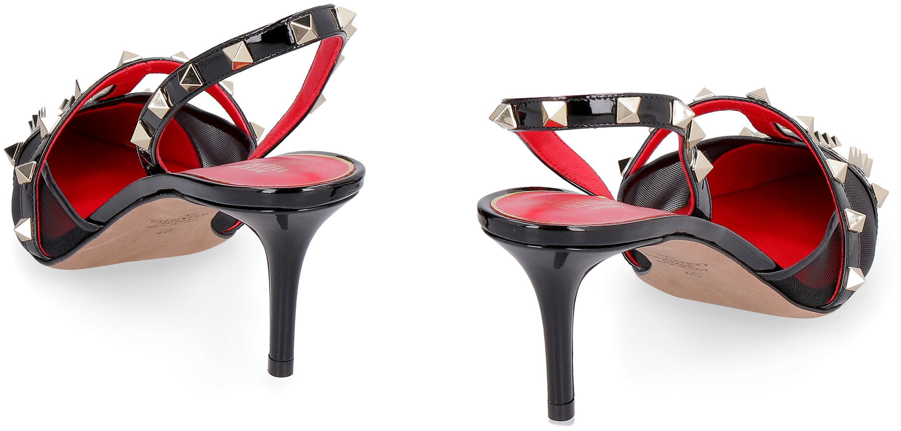 Studded leather slingbacks