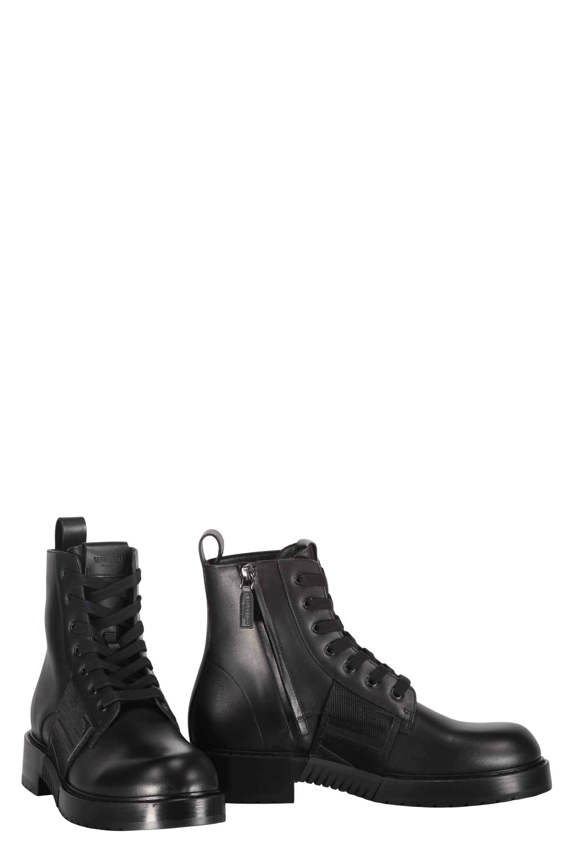 Leather lace-up boots