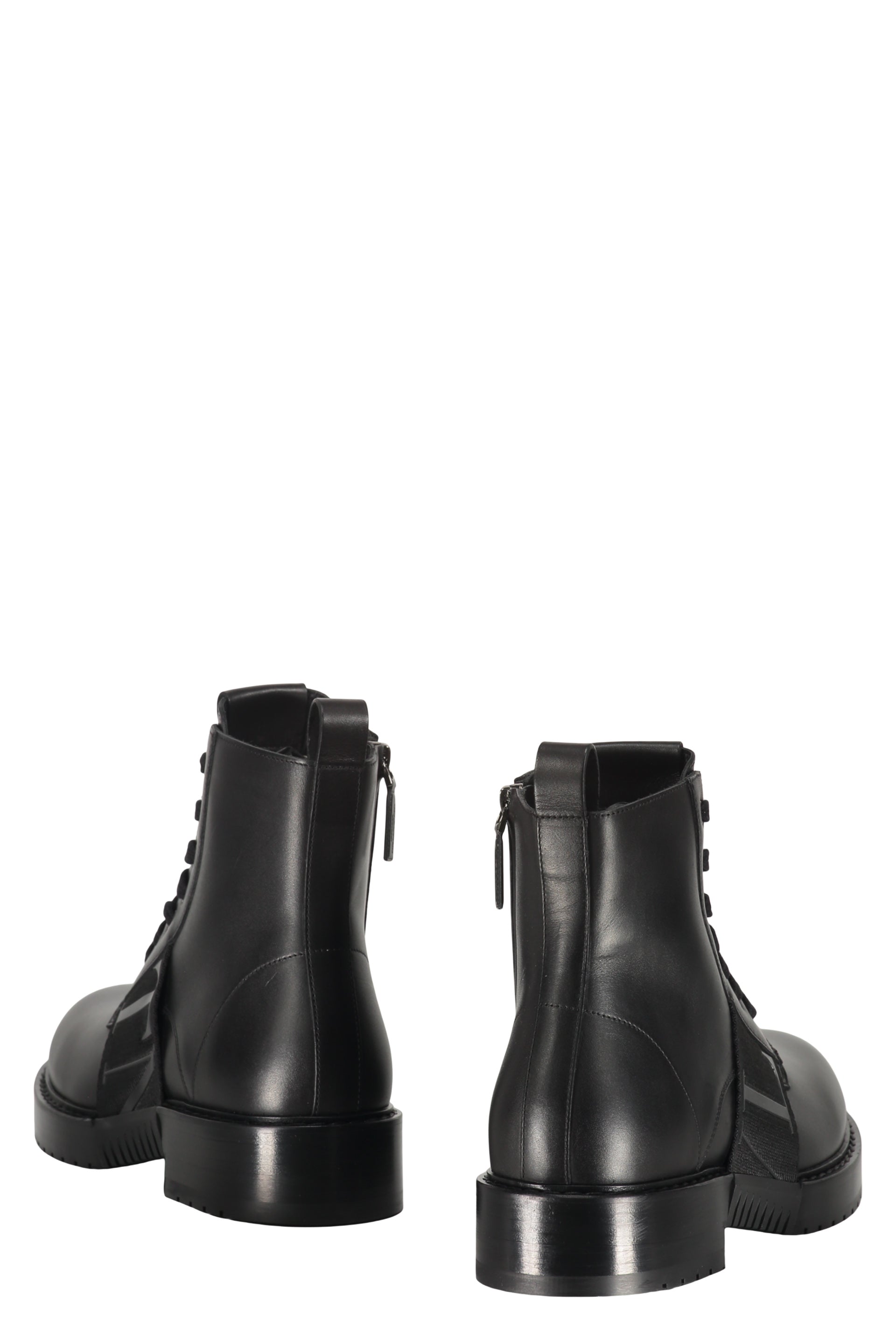 Leather lace-up boots