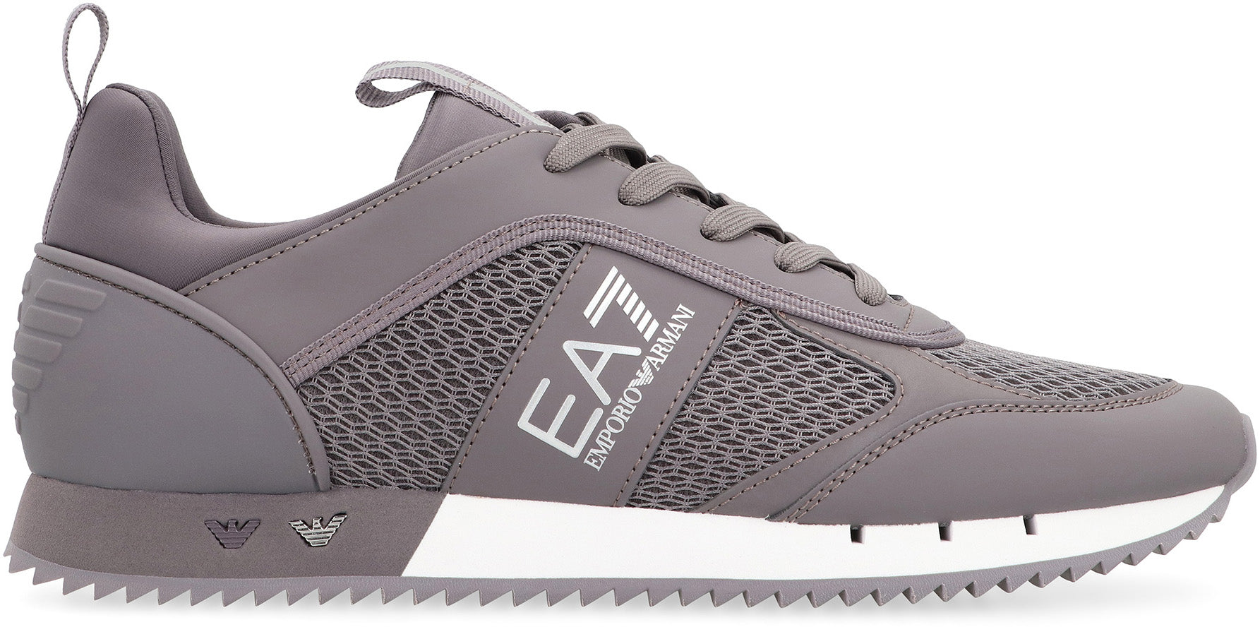 Mesh and vegan leather low-top sneakers