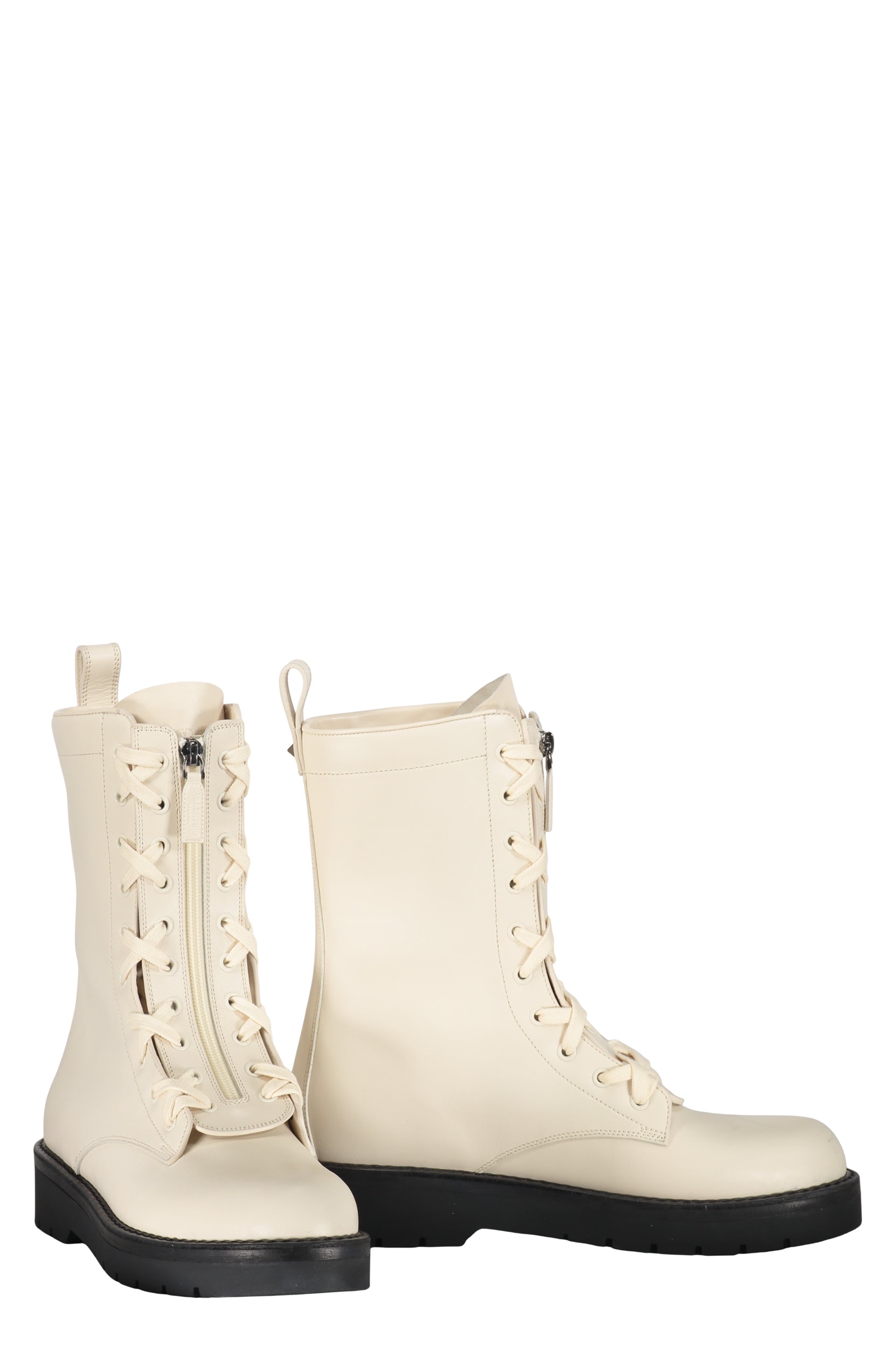 Leather lace-up boots