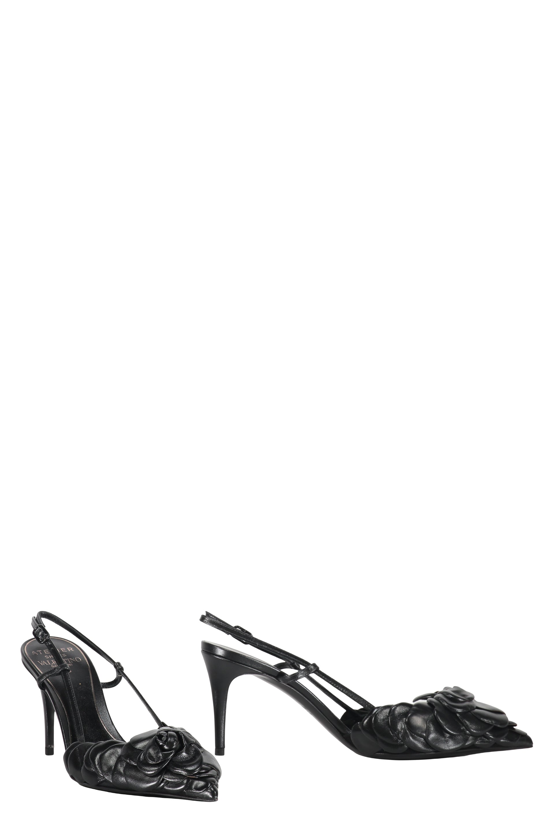 Leather slingback pumps