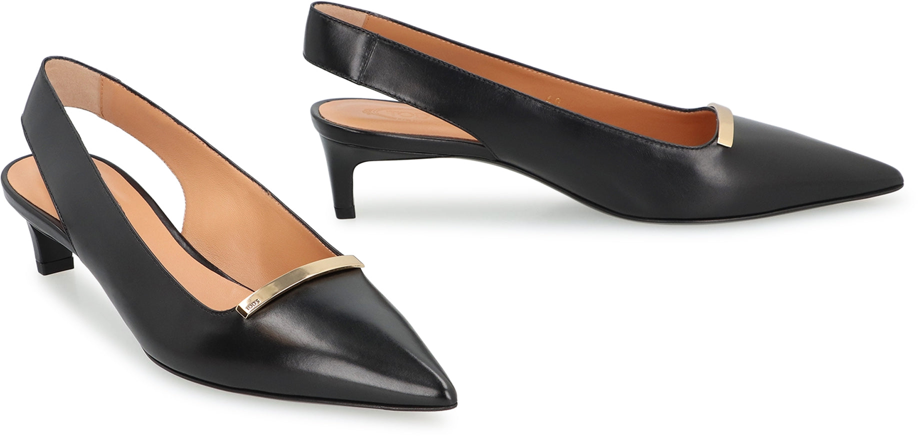 Leather slingback pumps