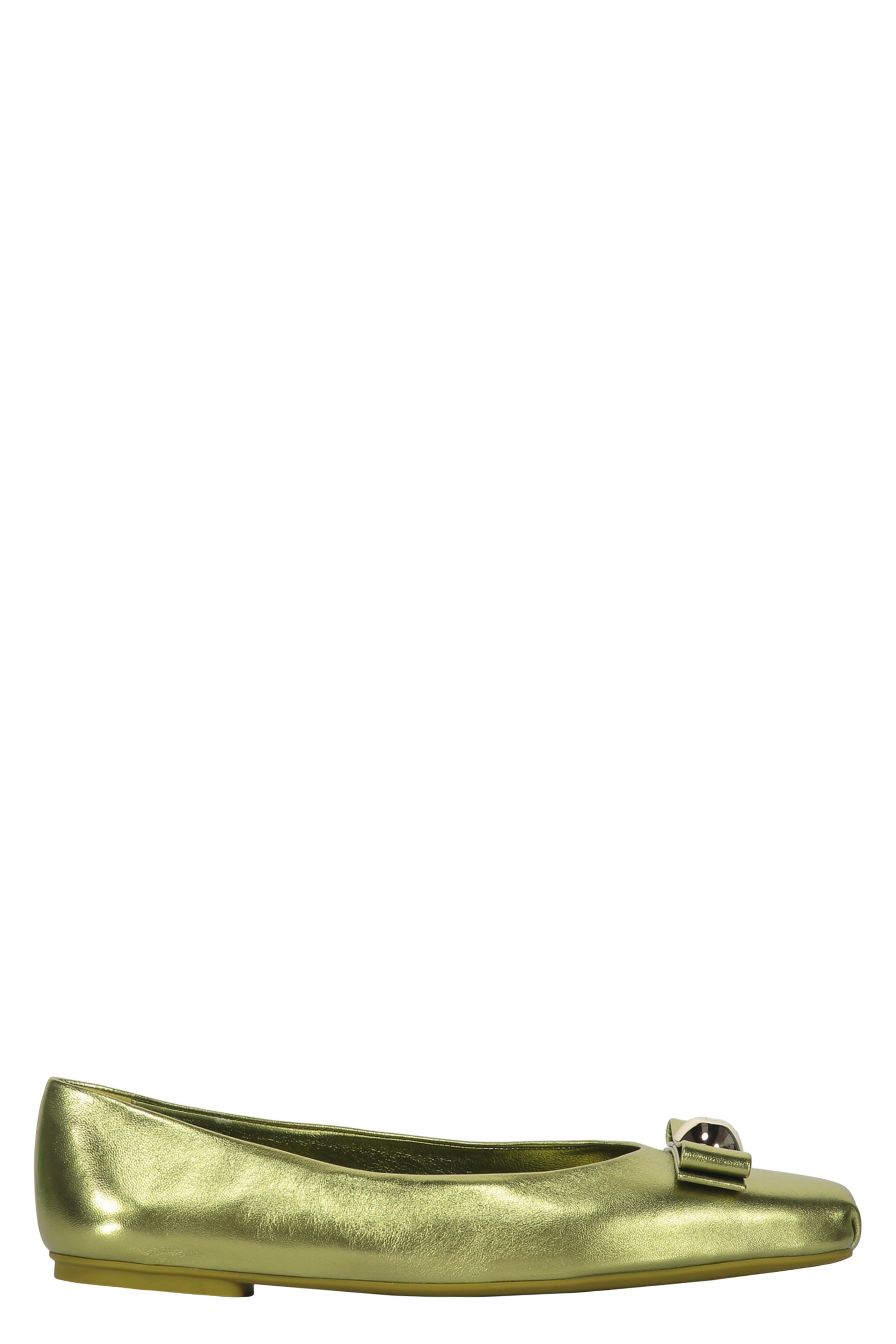 Leather ballet flats with logo