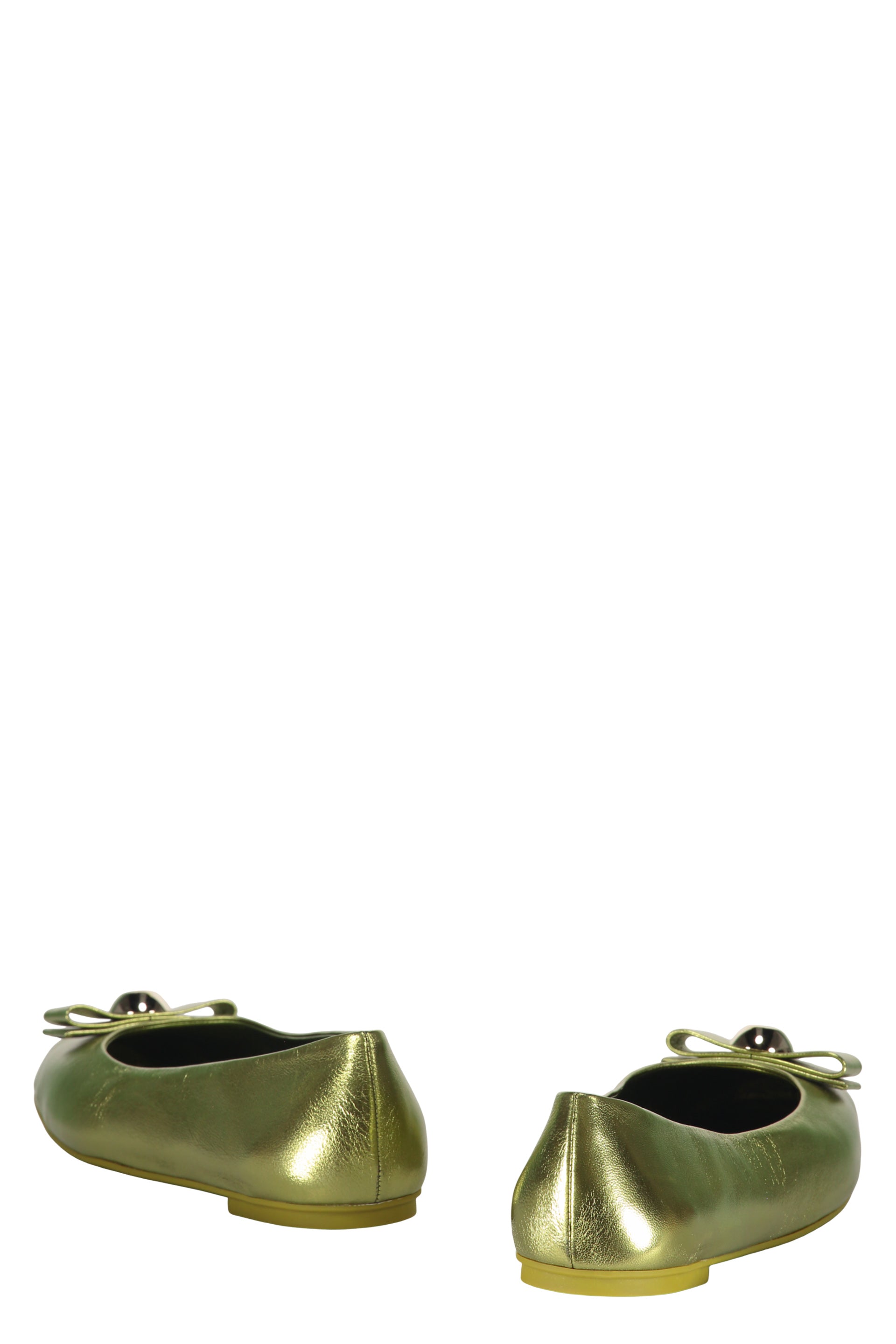 Leather ballet flats with logo