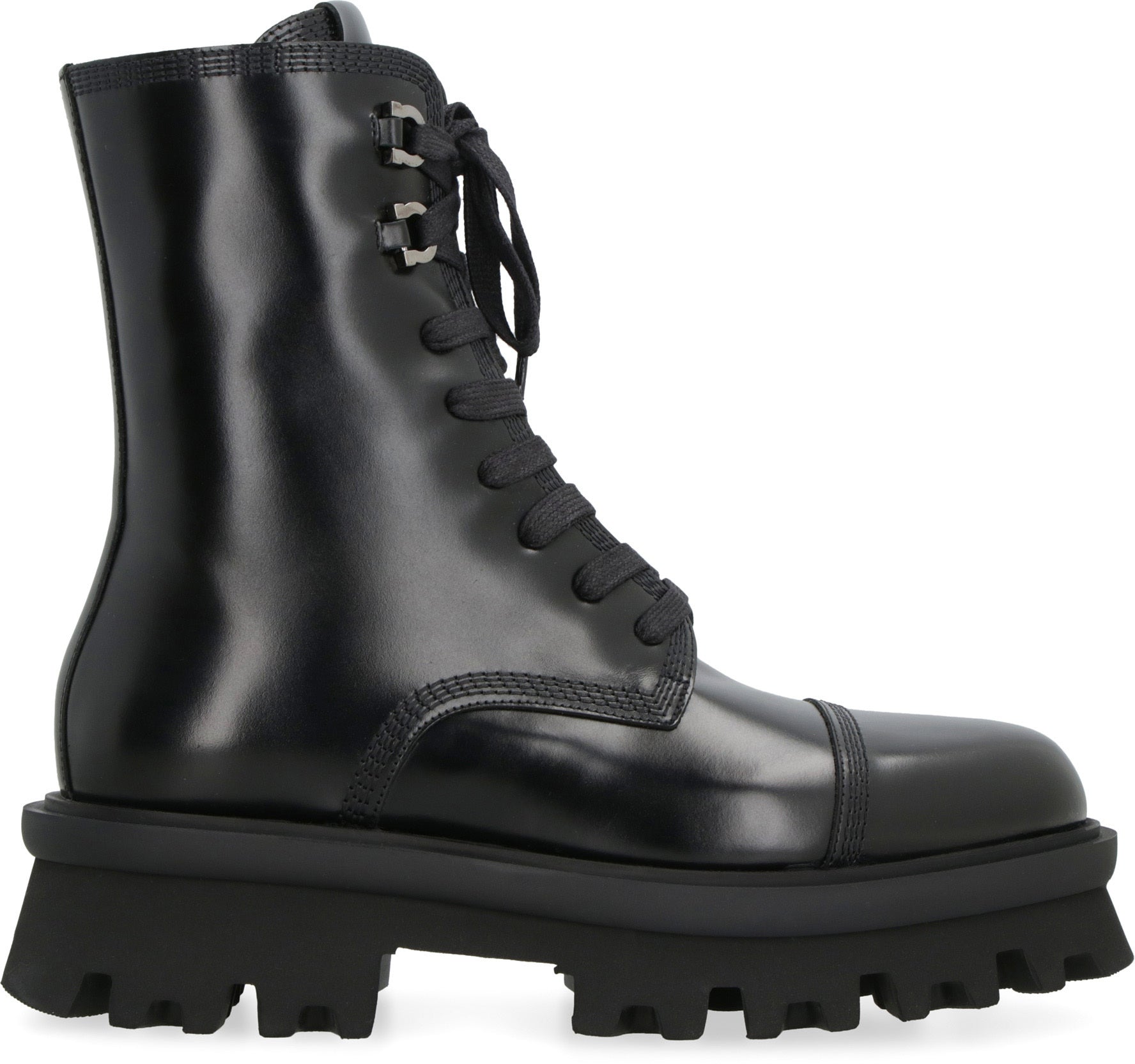 Leather combat boots