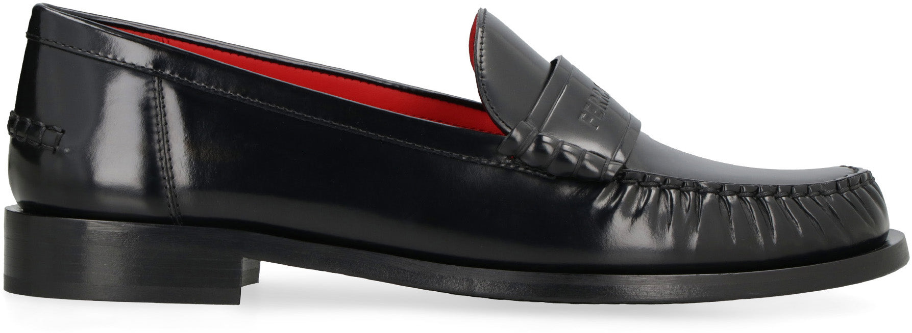 Brushed leather loafers