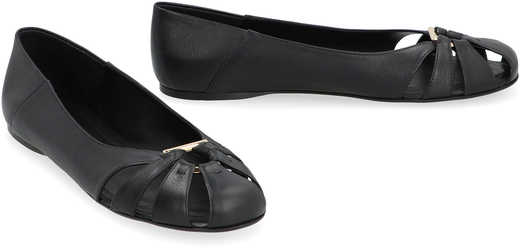 Leather ballet flats