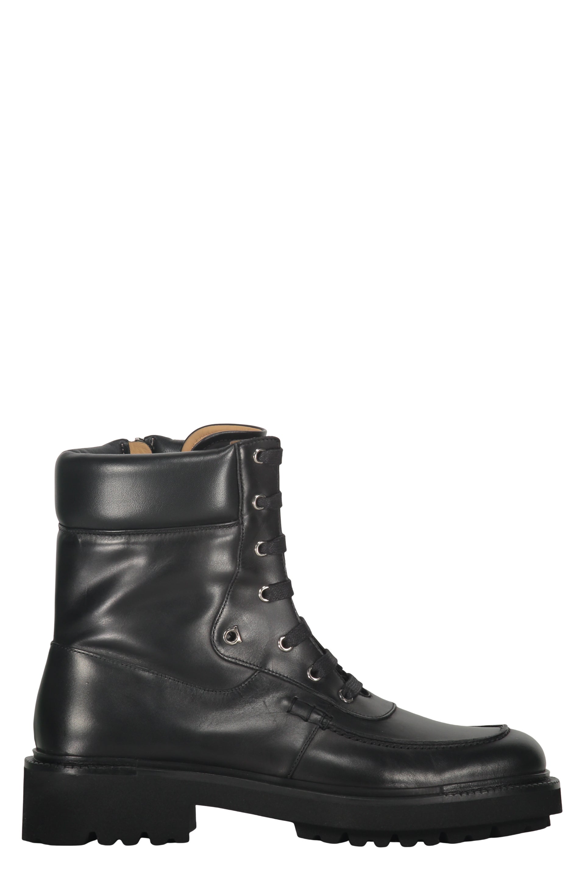 Leather lace-up boots