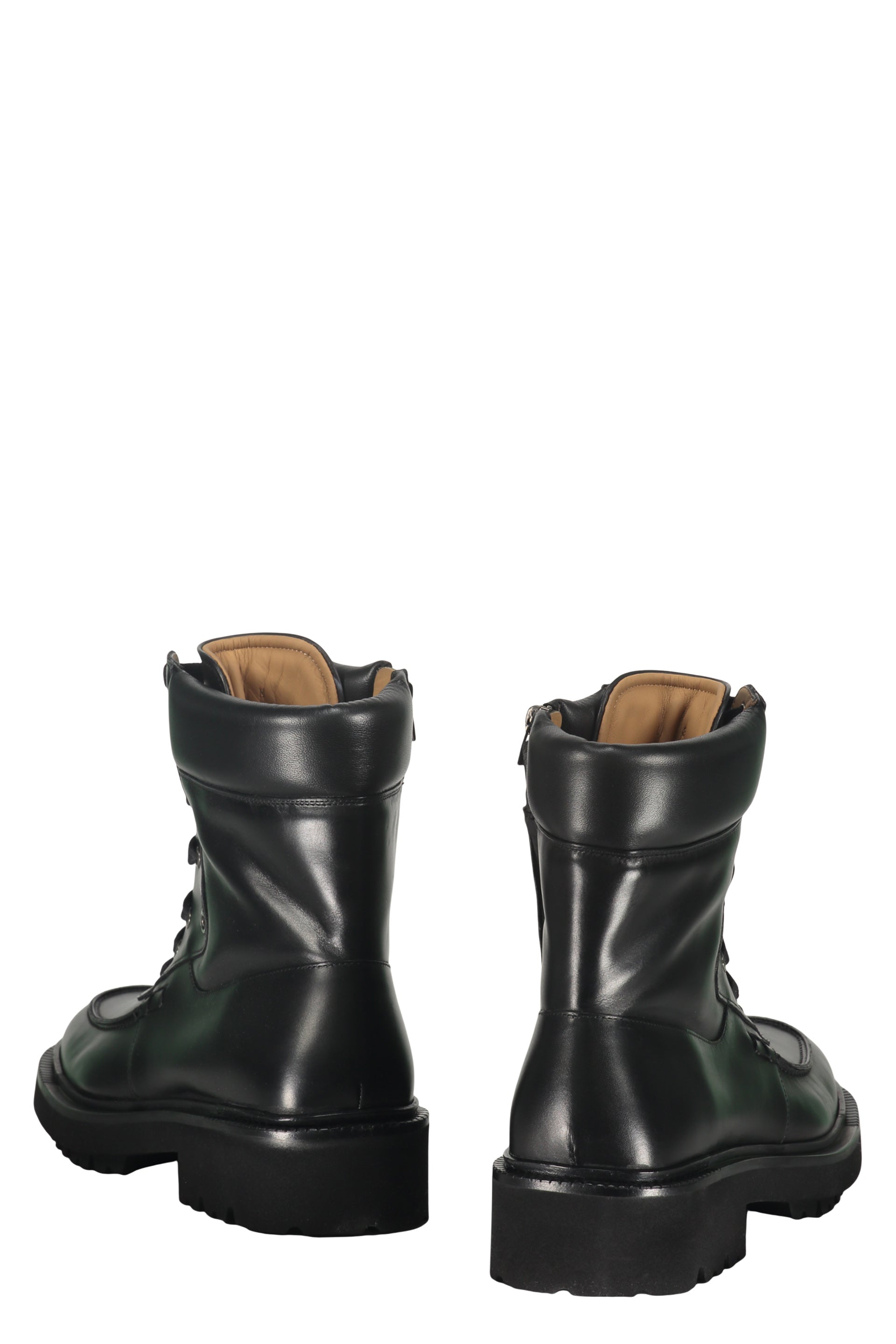 Leather lace-up boots