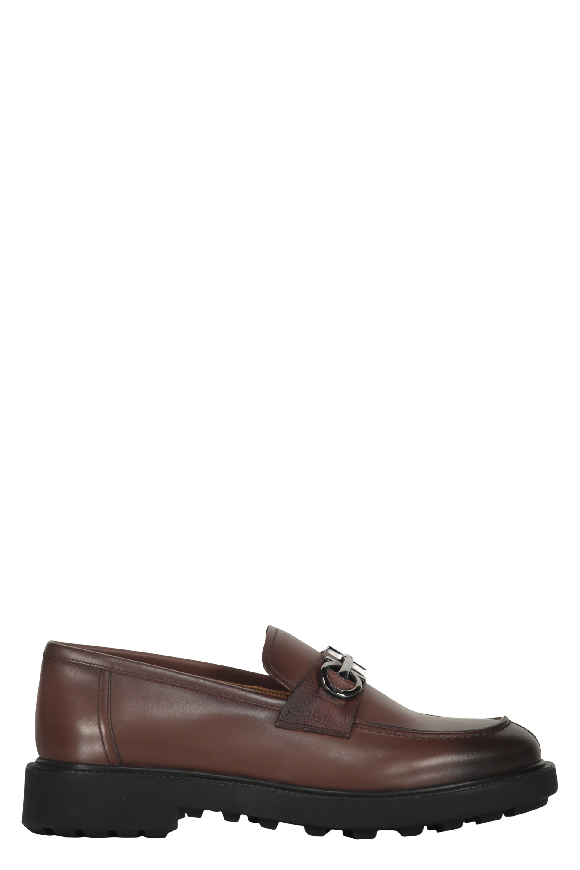 Brown loafers, without laces, versatile