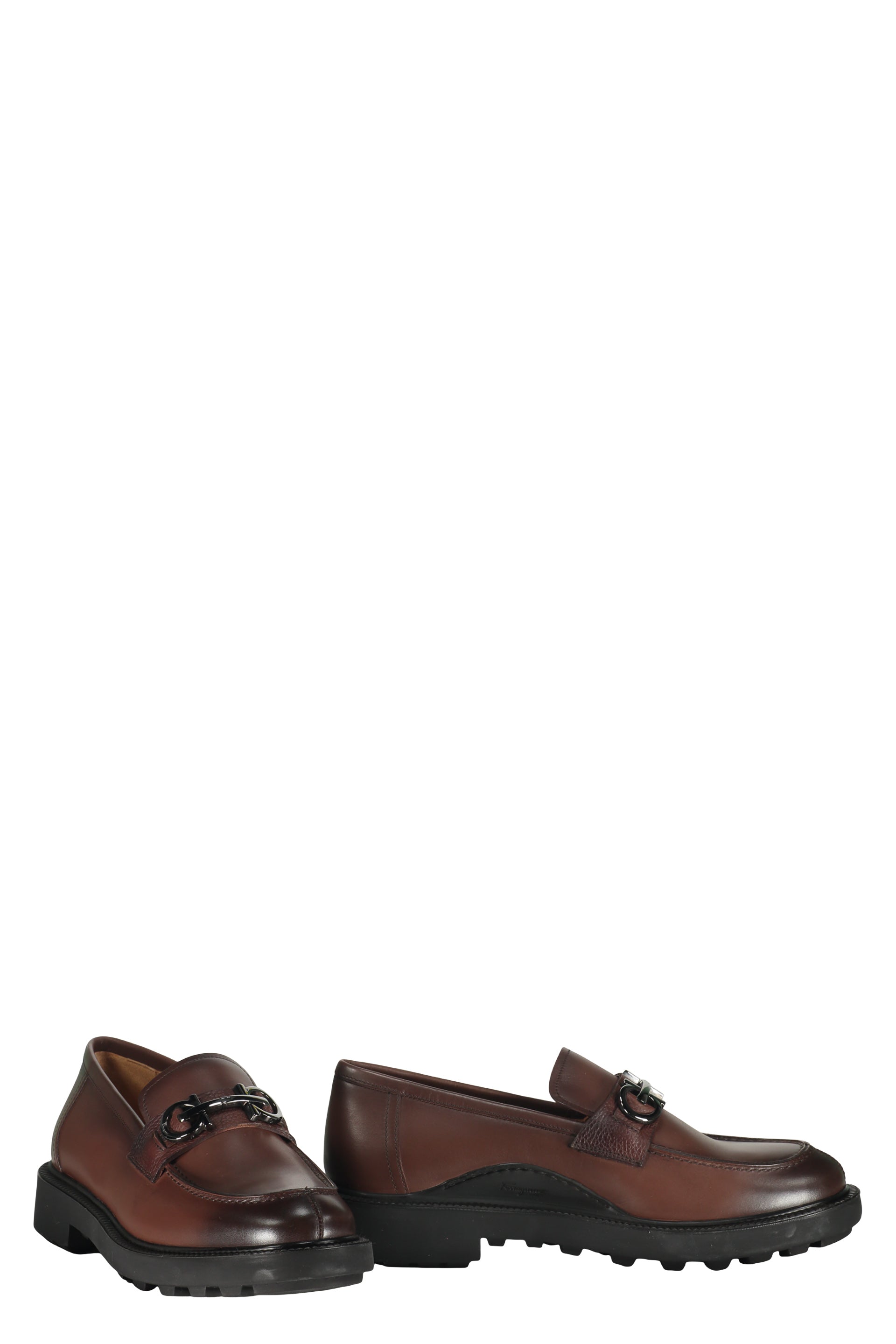 Brown loafers, without laces, versatile
