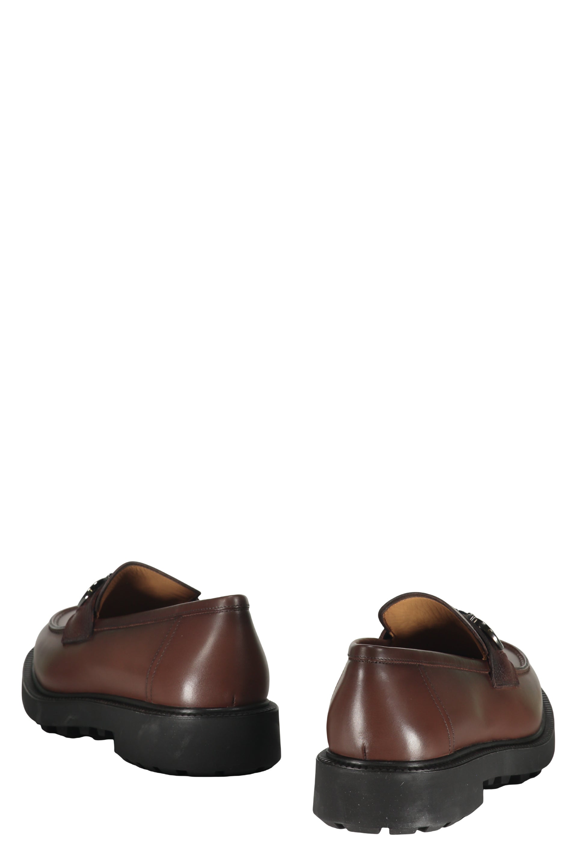 Brown loafers, without laces, versatile