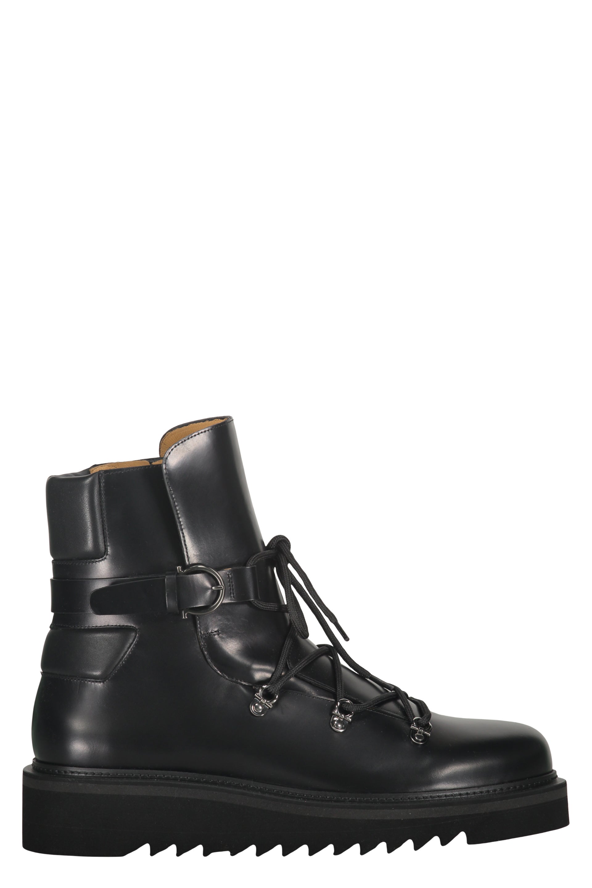 Leather lace-up boots