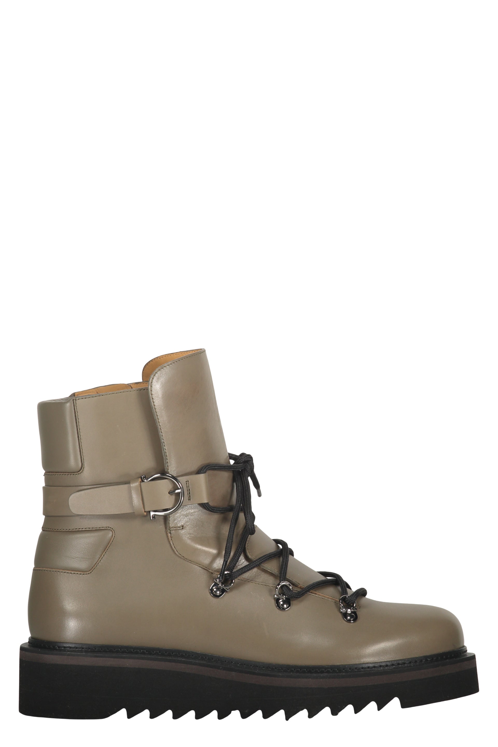 Leather lace-up boots