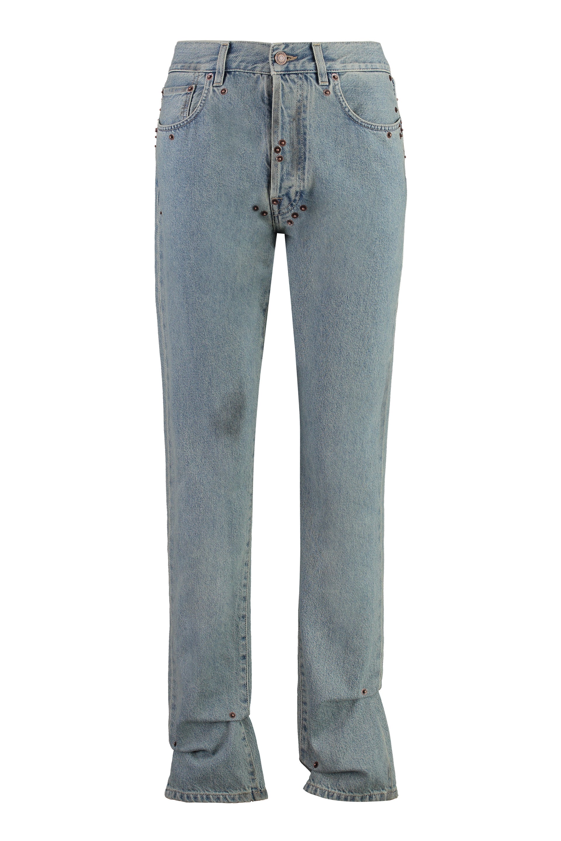 5-pocket straight-leg jeans