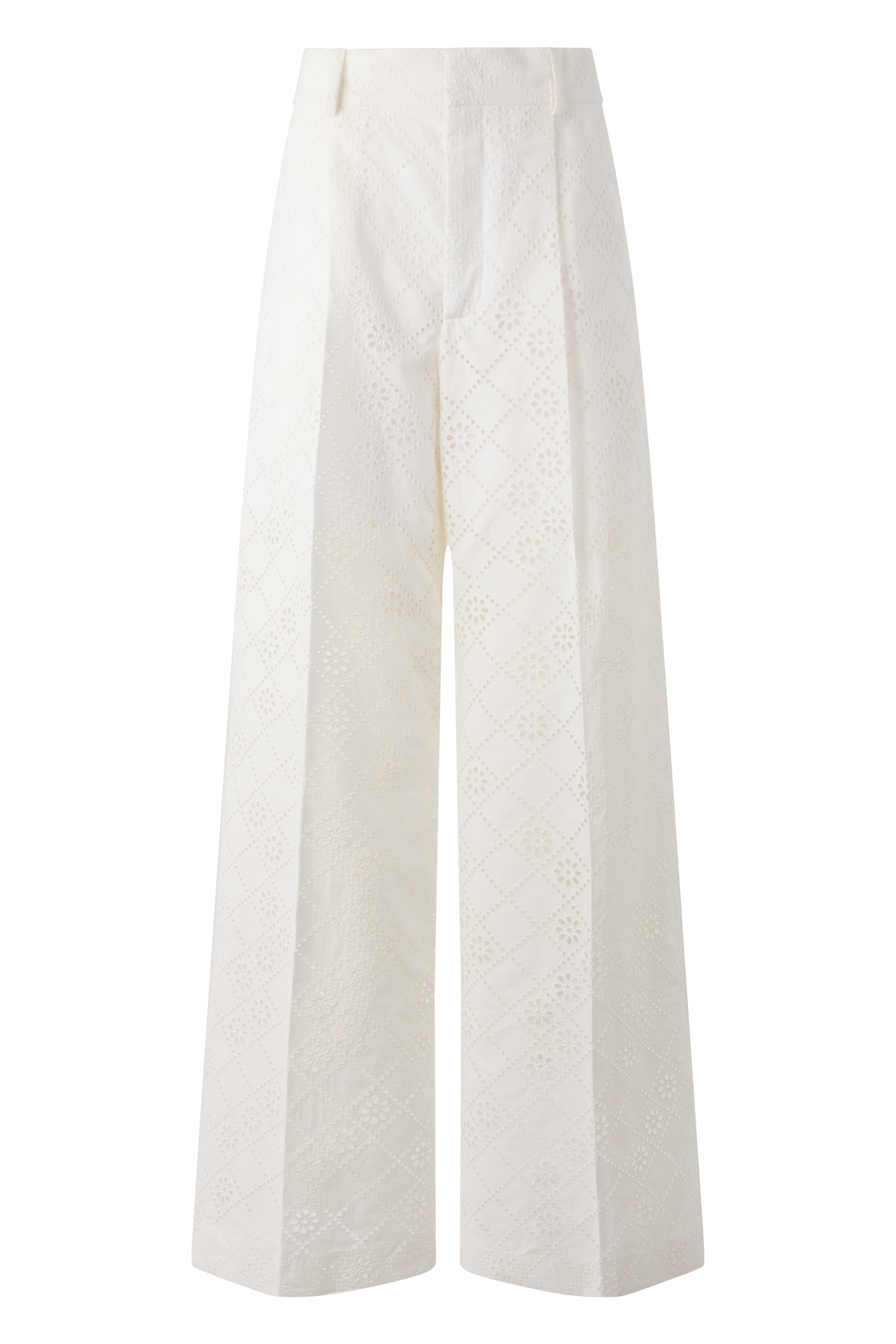 Eyelet Pants in Cotton Blend