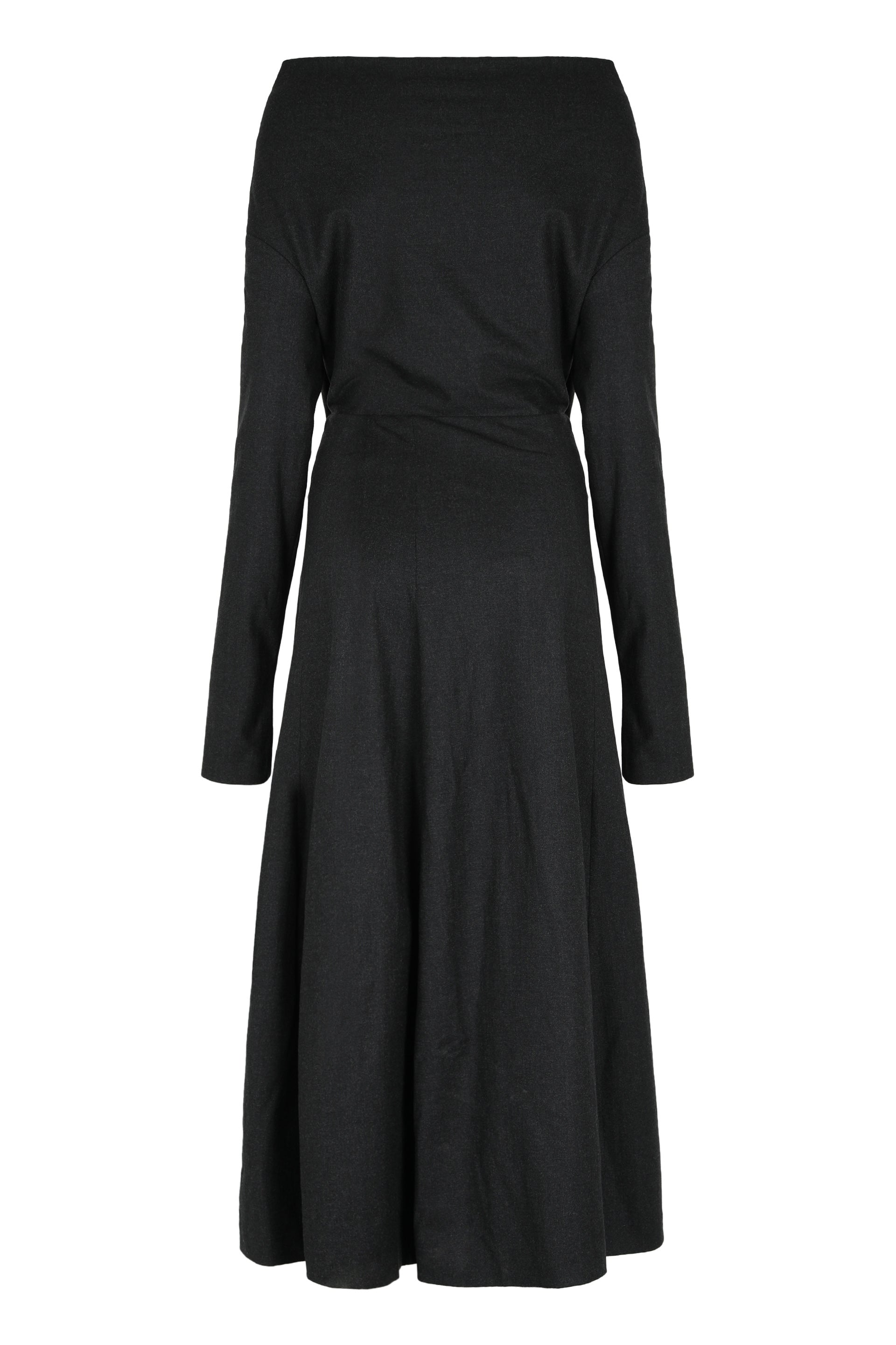 Draped dress in stretch wool