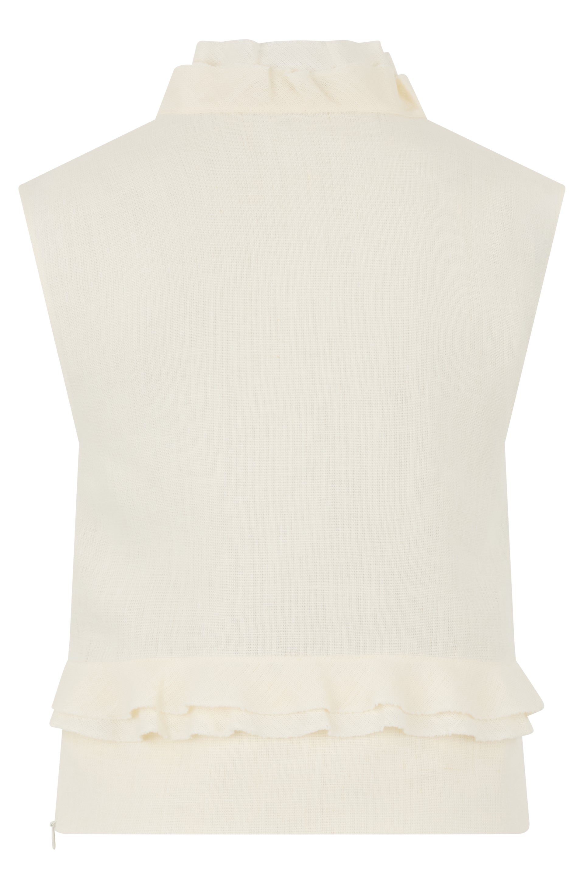 Linen blouse with ruffles