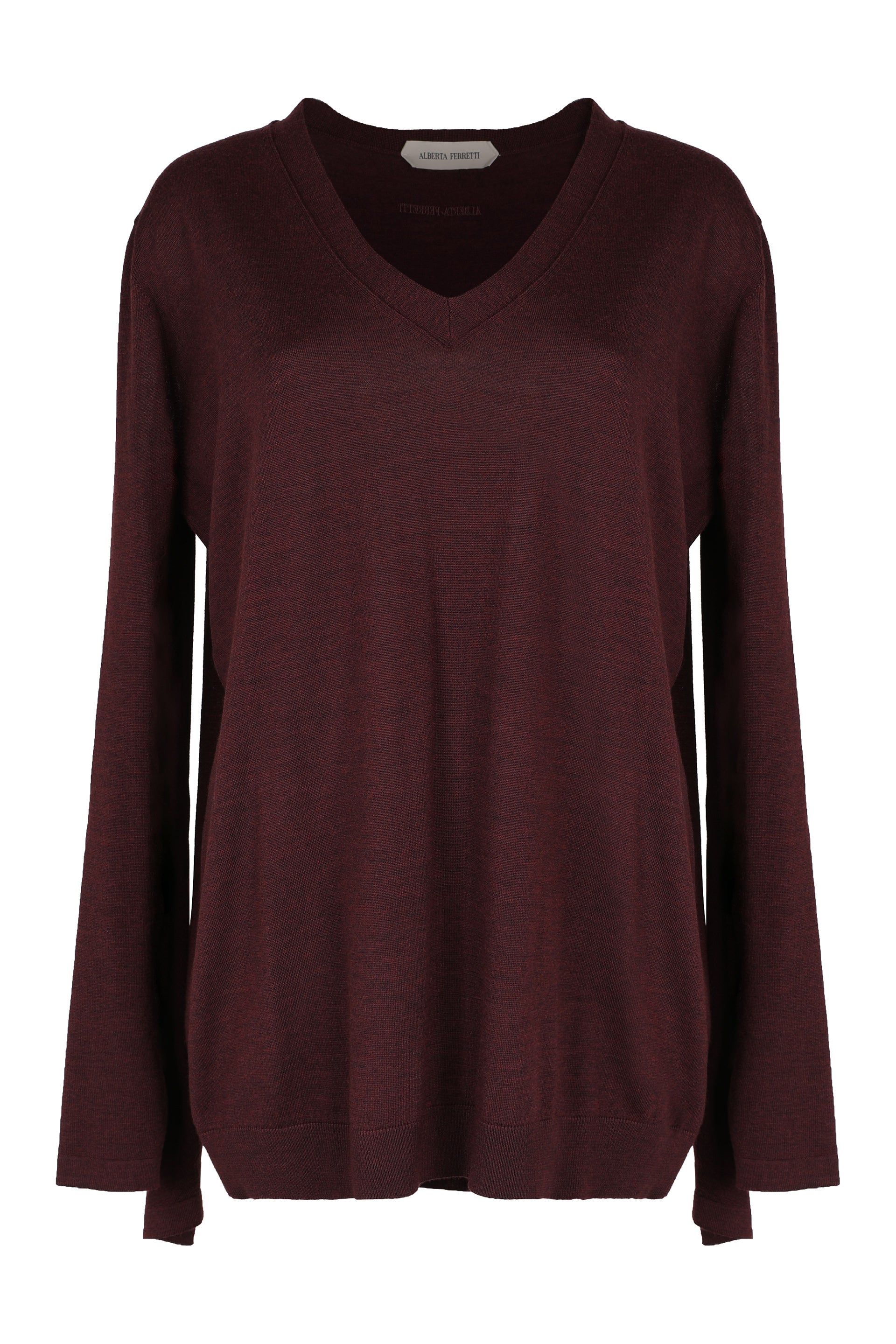 Plum shirt with long sleeves, elegant and versatile.