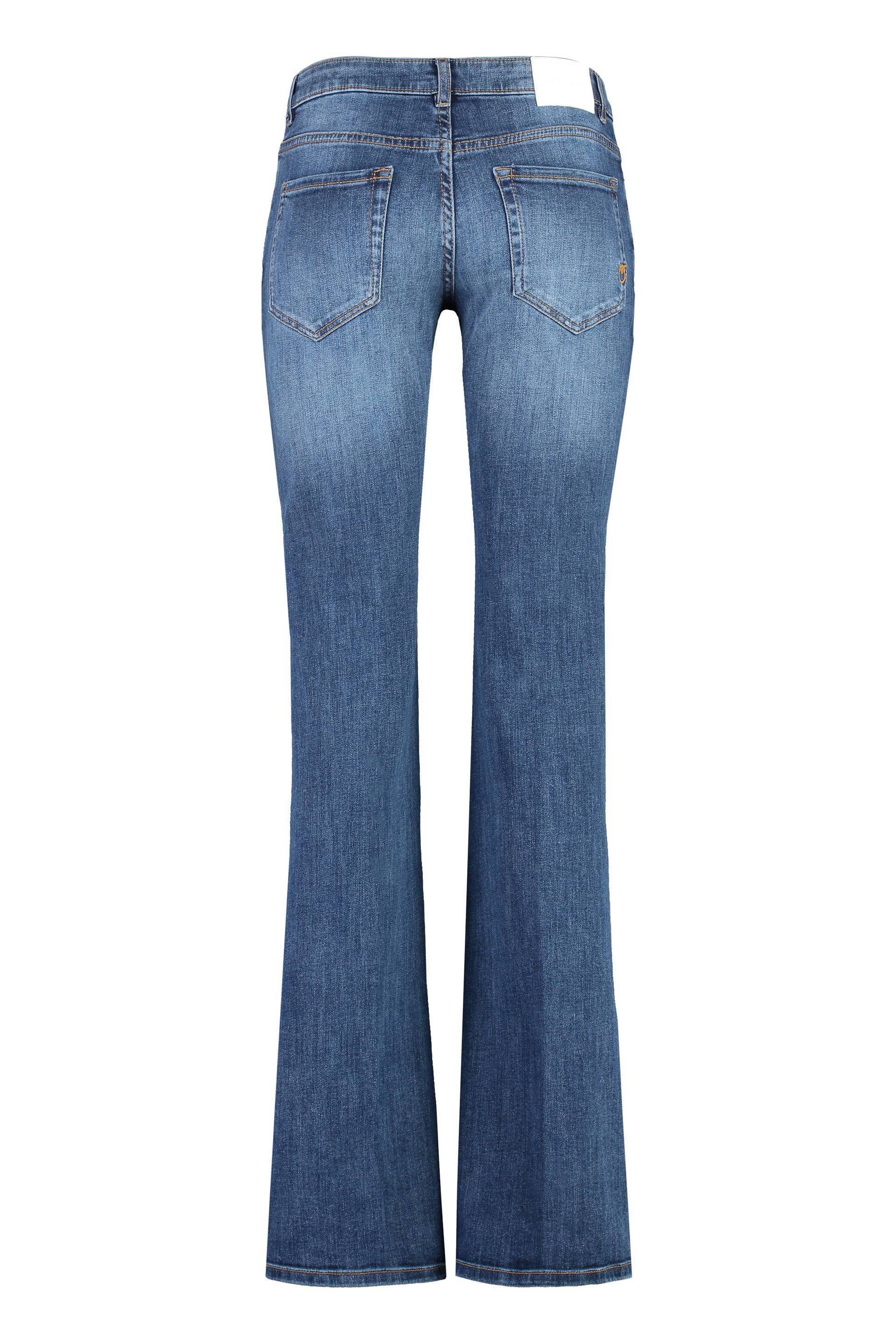 Low-rise flared jeans