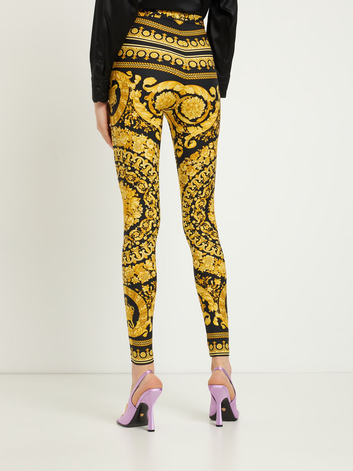Printed leggings with logo