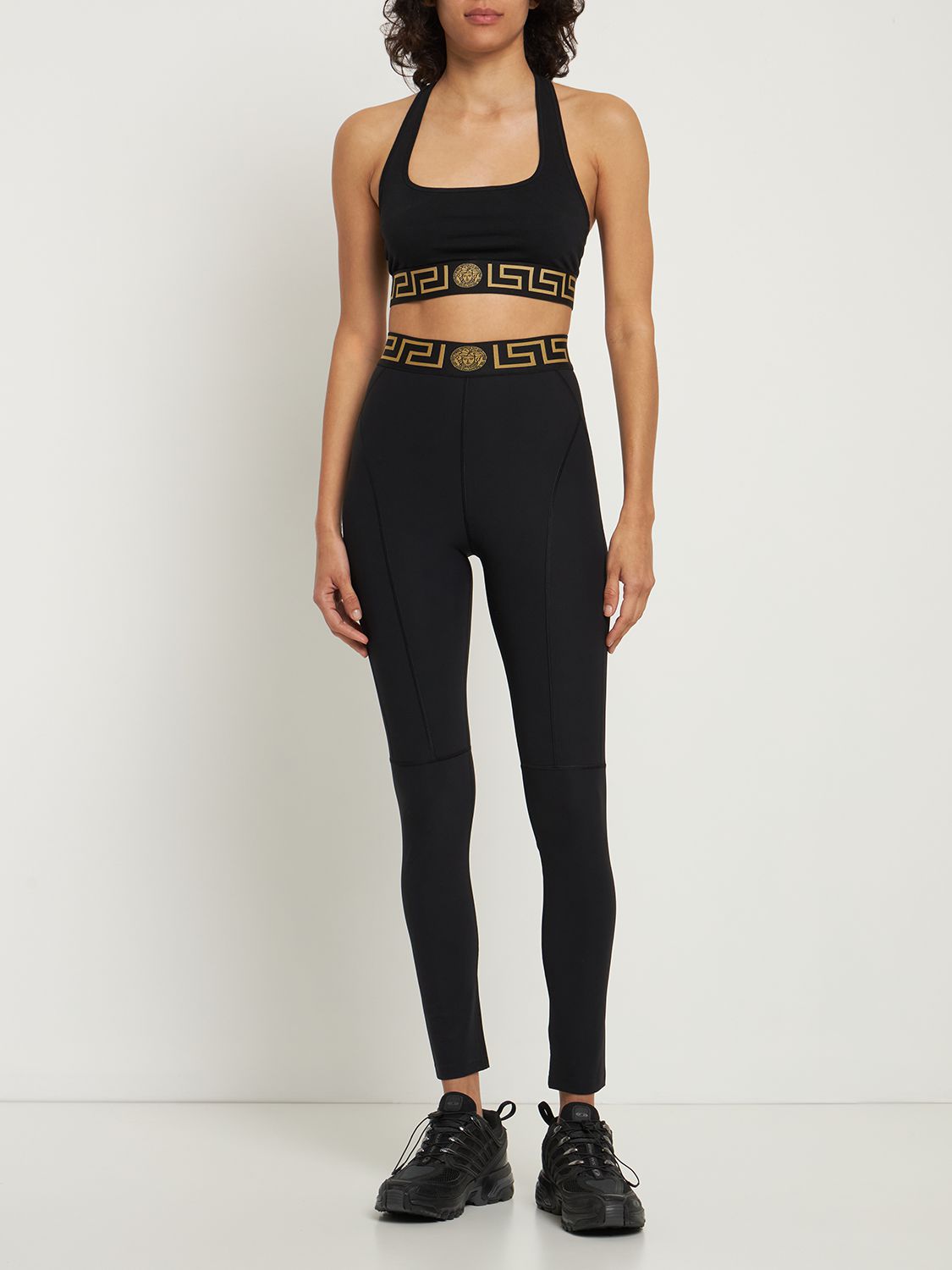 Black Elasticated Leggings High Waist