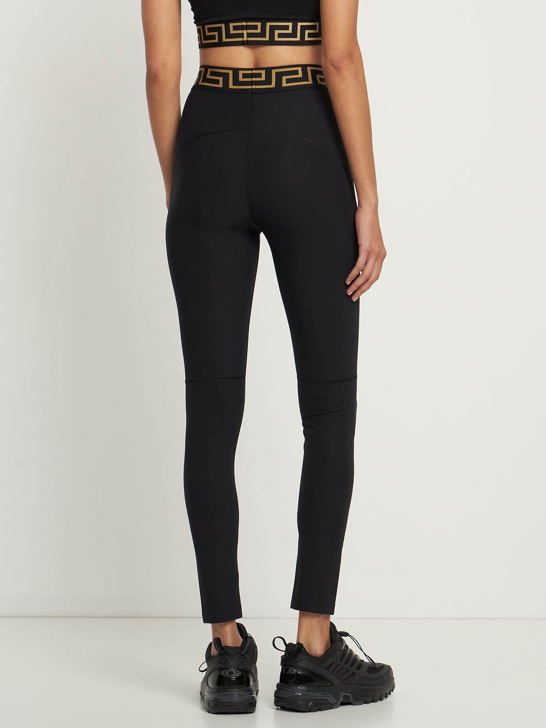 Black Elasticated Leggings High Waist