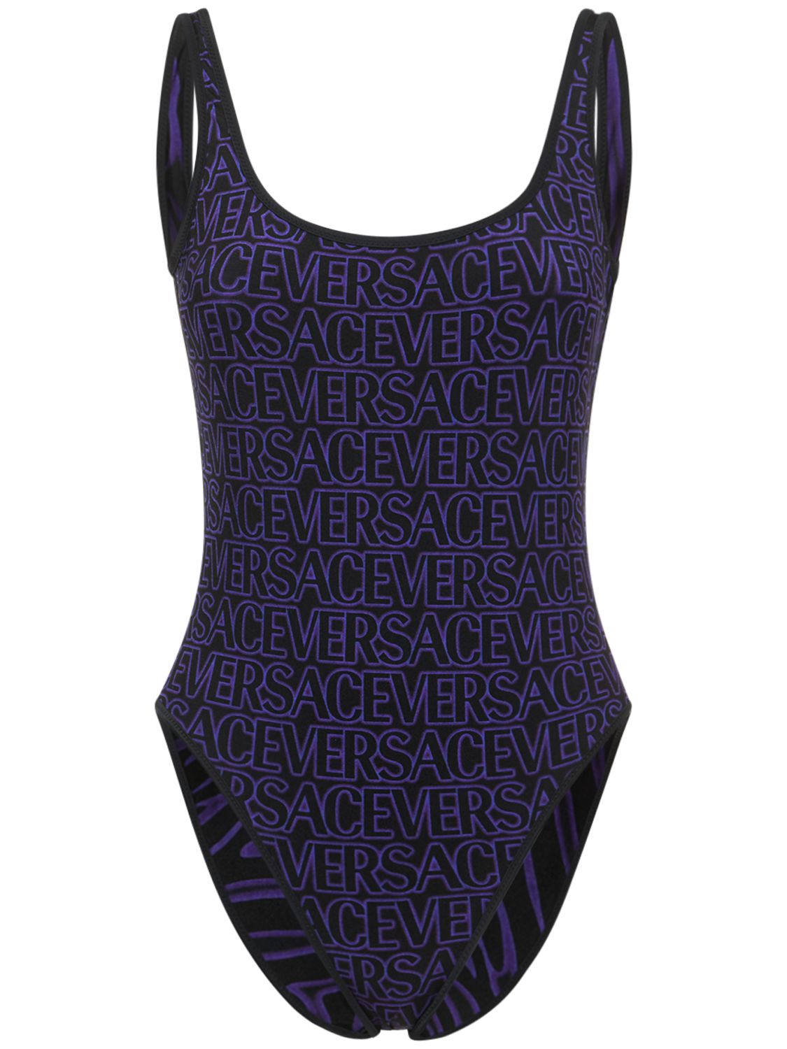 One-piece swimsuit with logo