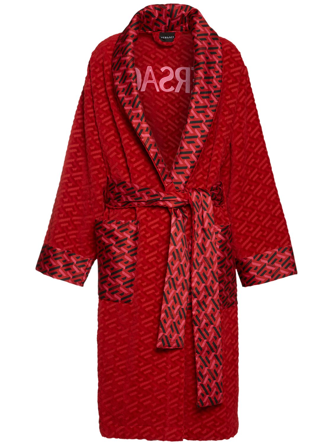 Soft red bathrobe