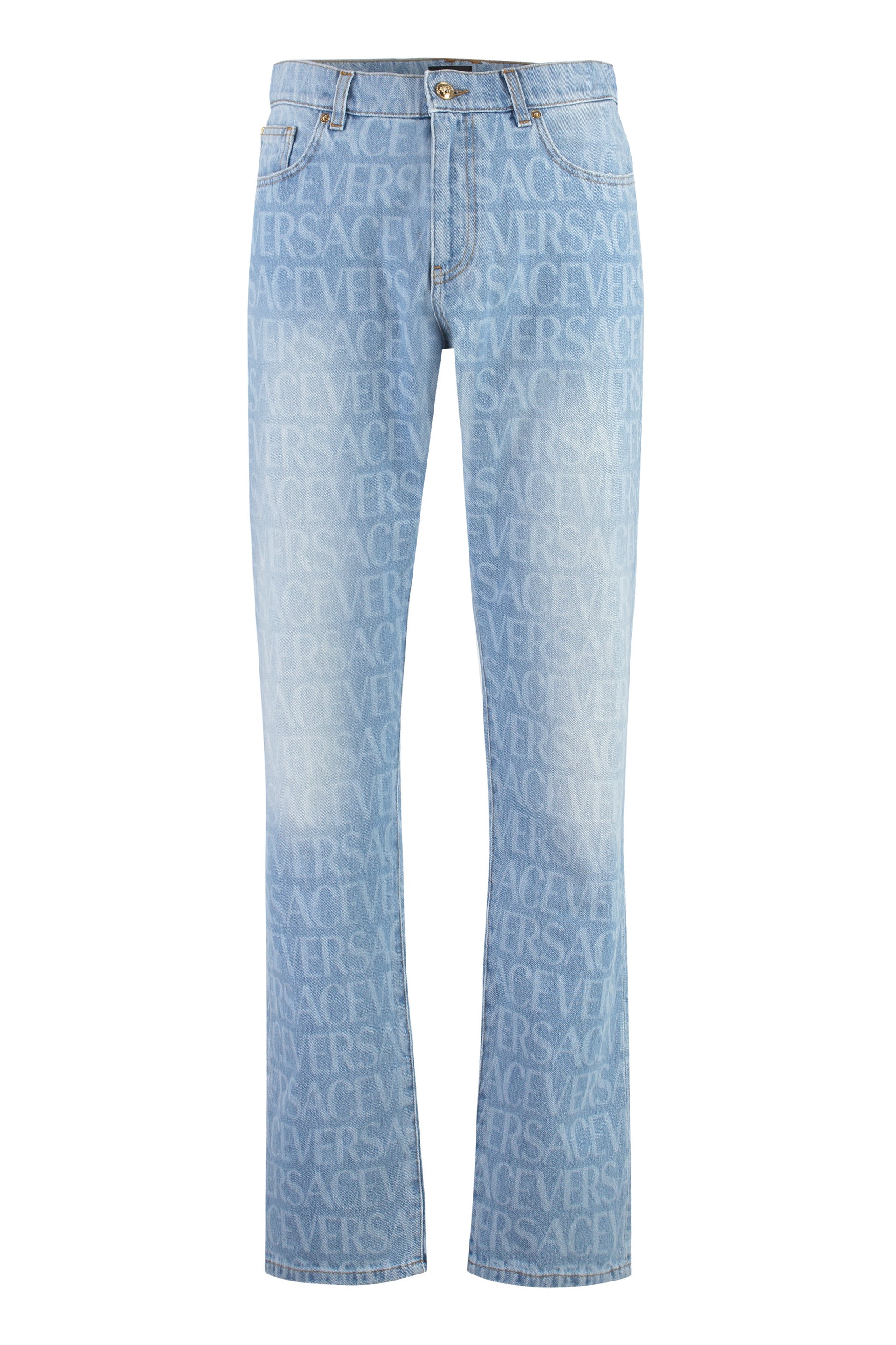 5-pocket straight-leg jeans