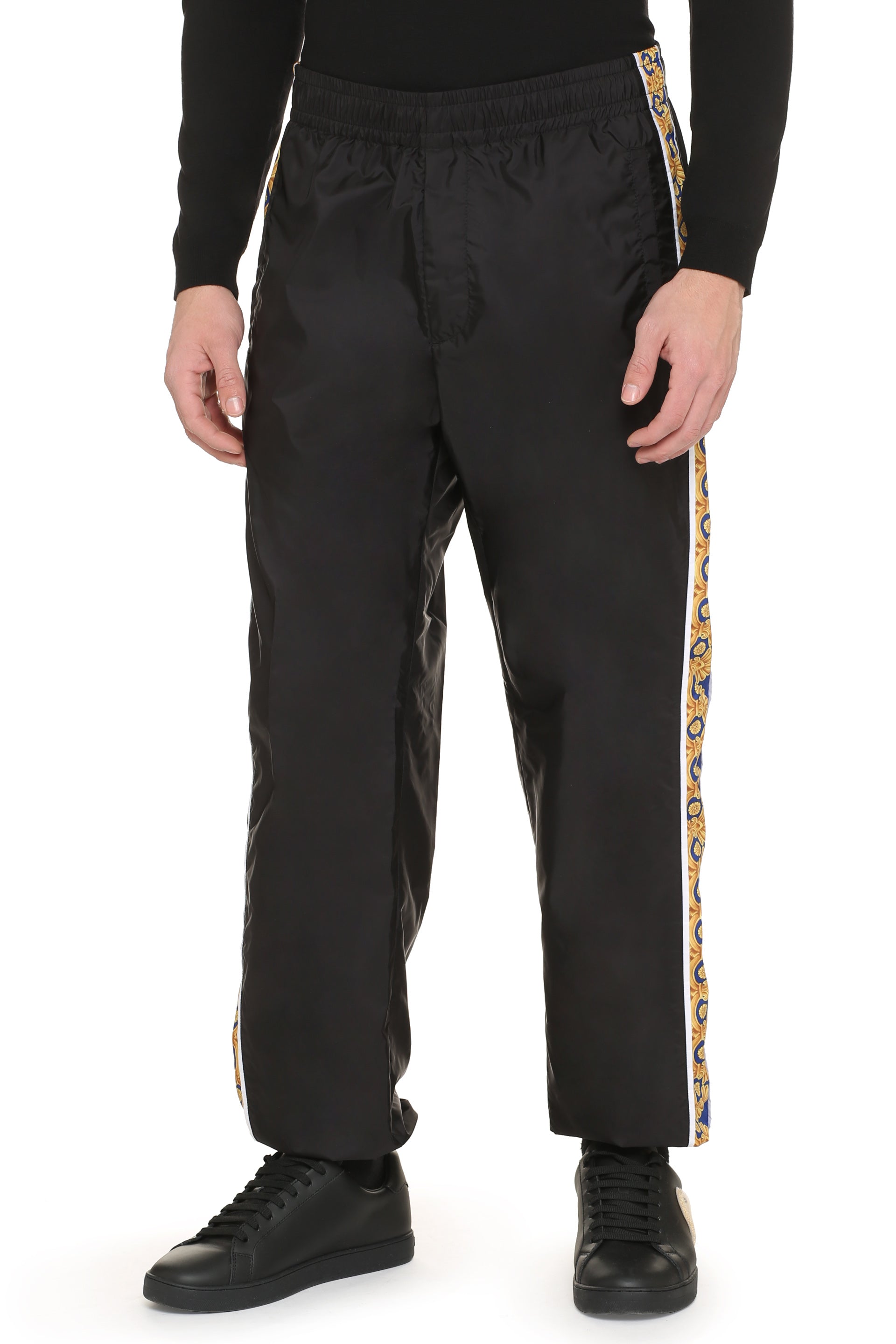 Track-pants with contrasting side stripes