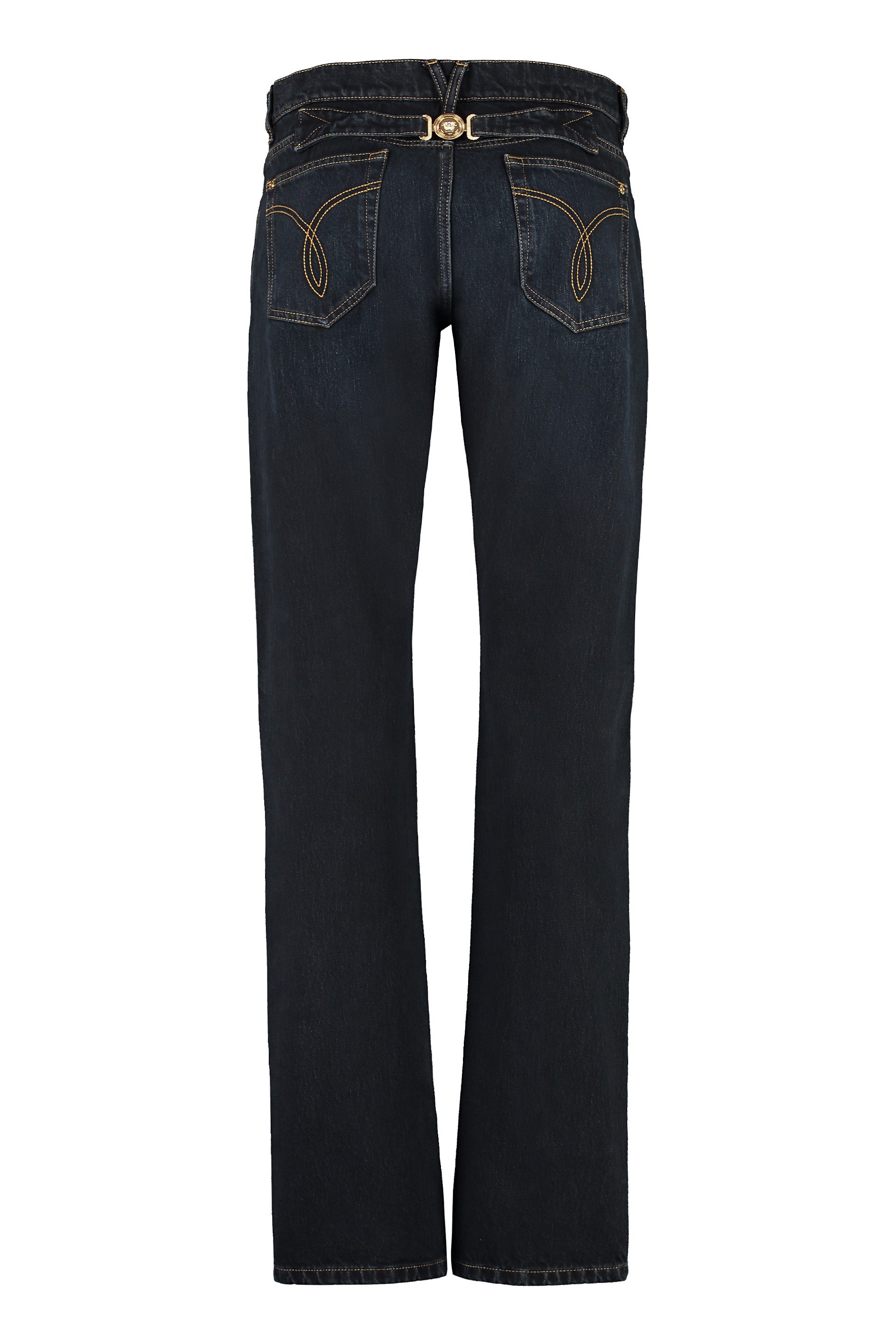 5-pocket straight-leg jeans