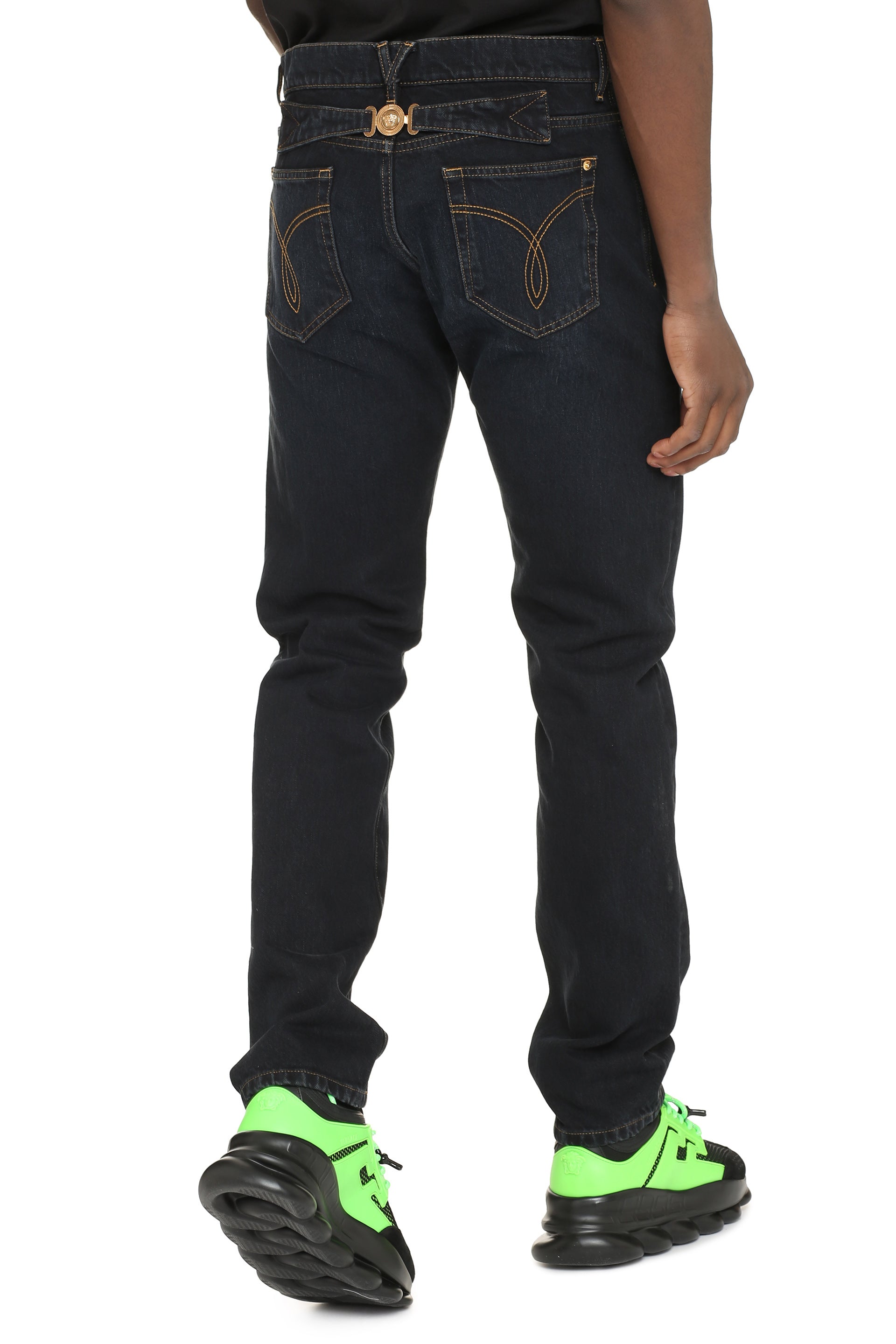 5-pocket straight-leg jeans