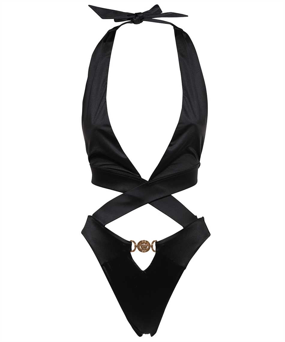 One-piece swimsuit with logo