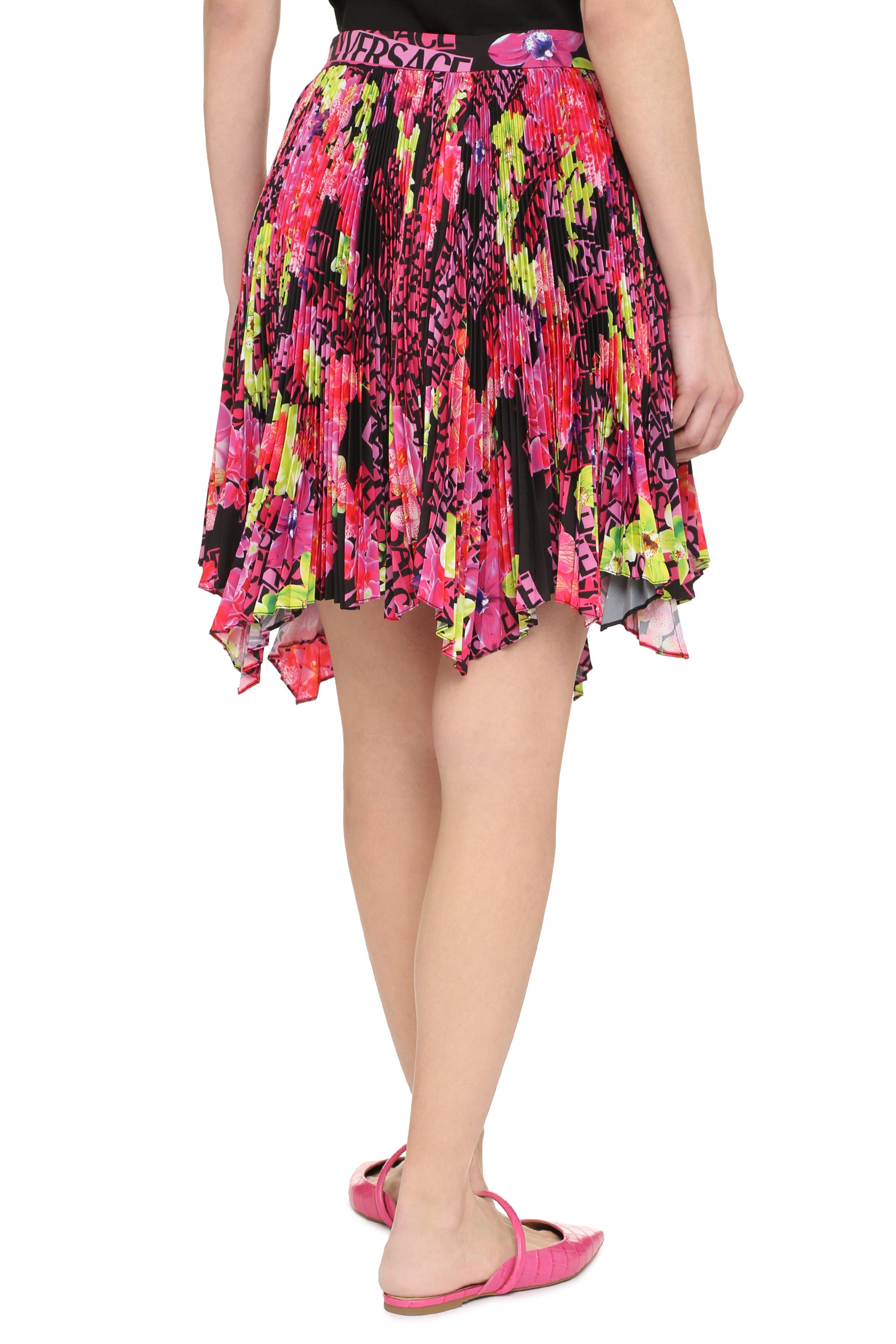 Printed pleated skirt