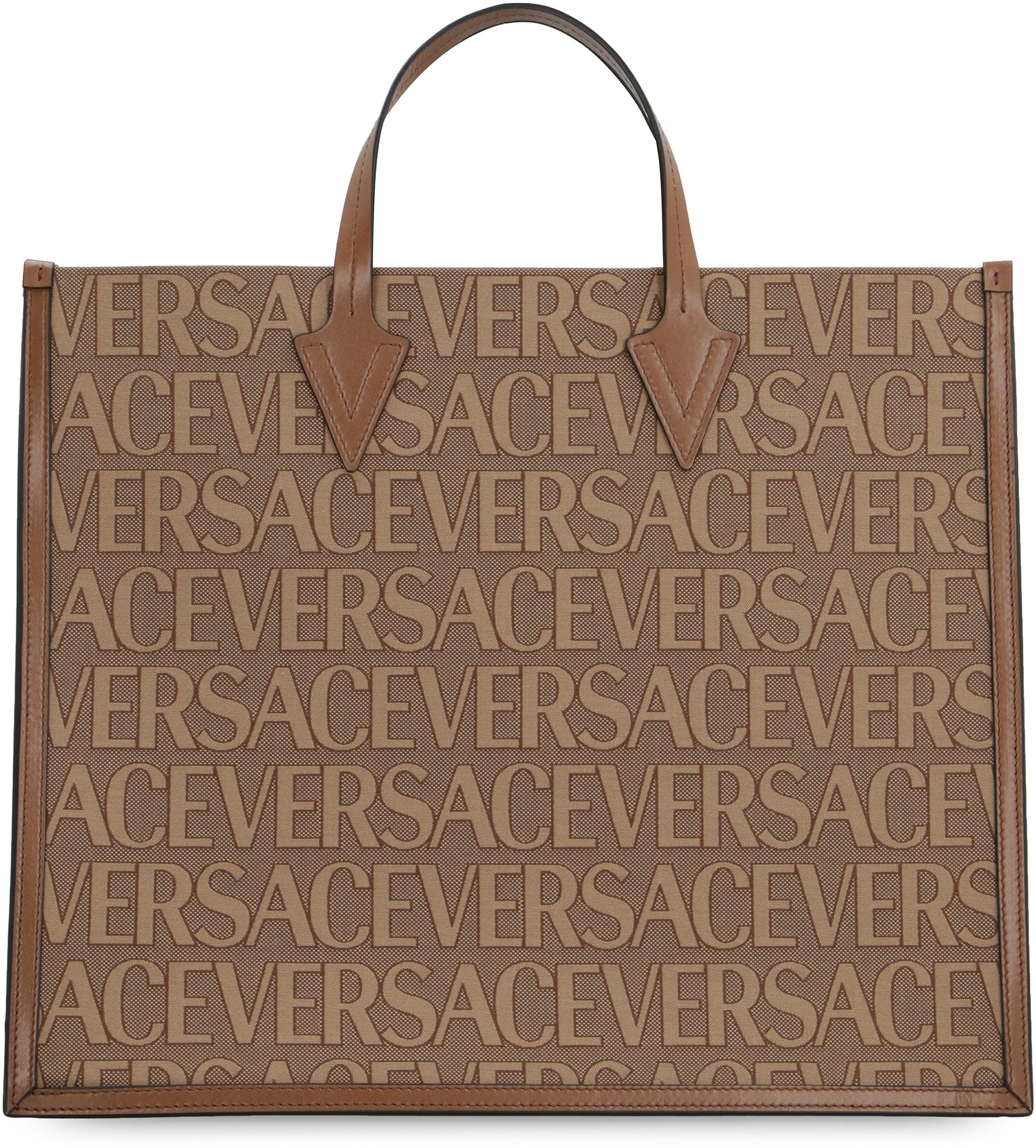 Canvas and leather shopping bag