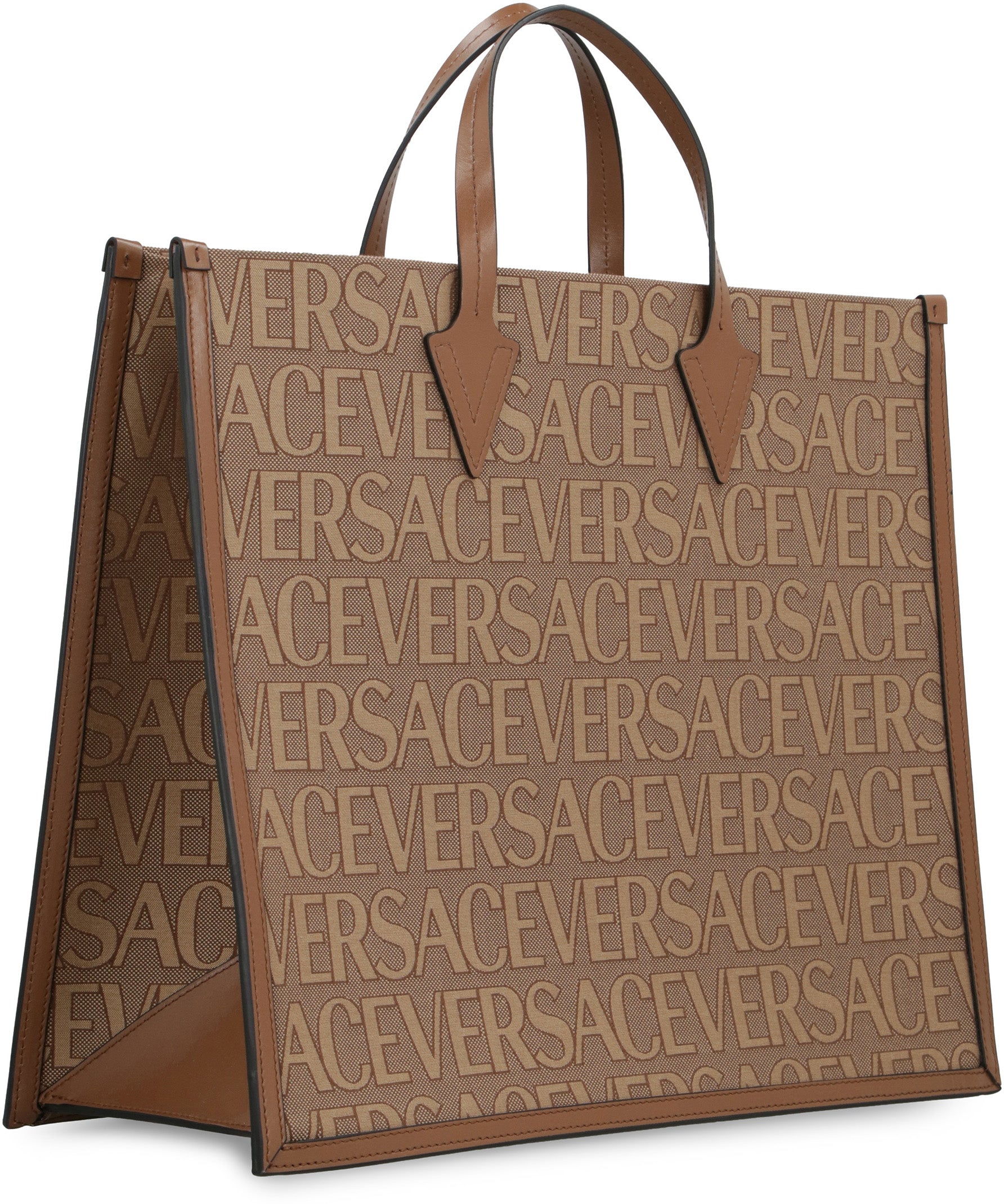 Canvas and leather shopping bag