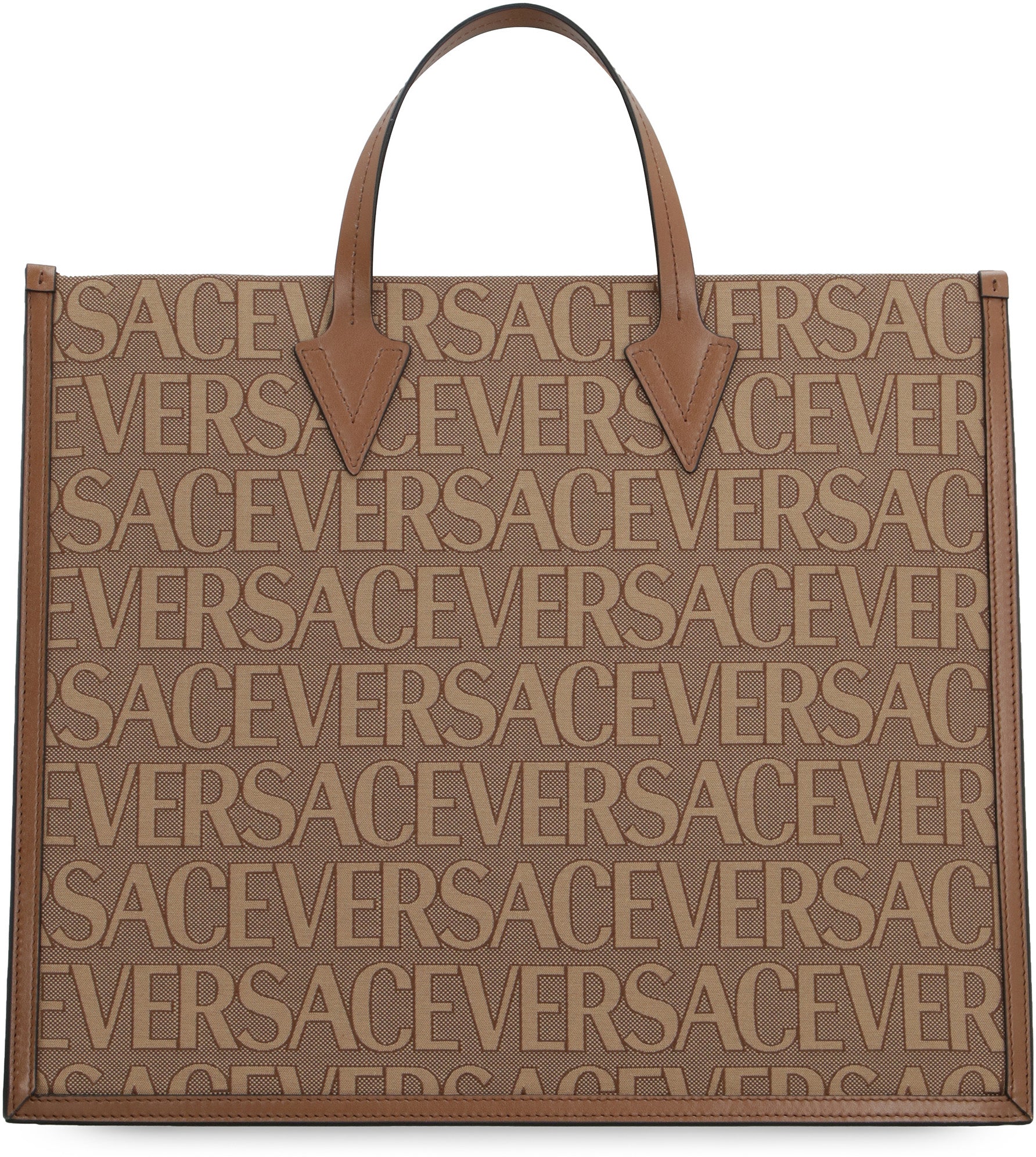 Canvas and leather shopping bag