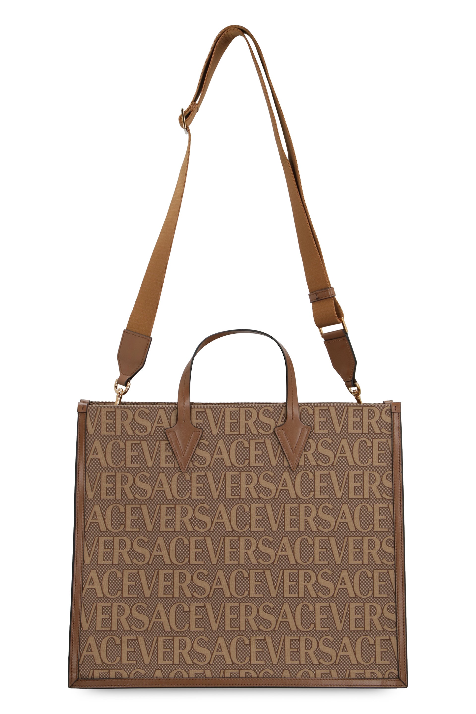 Canvas and leather shopping bag