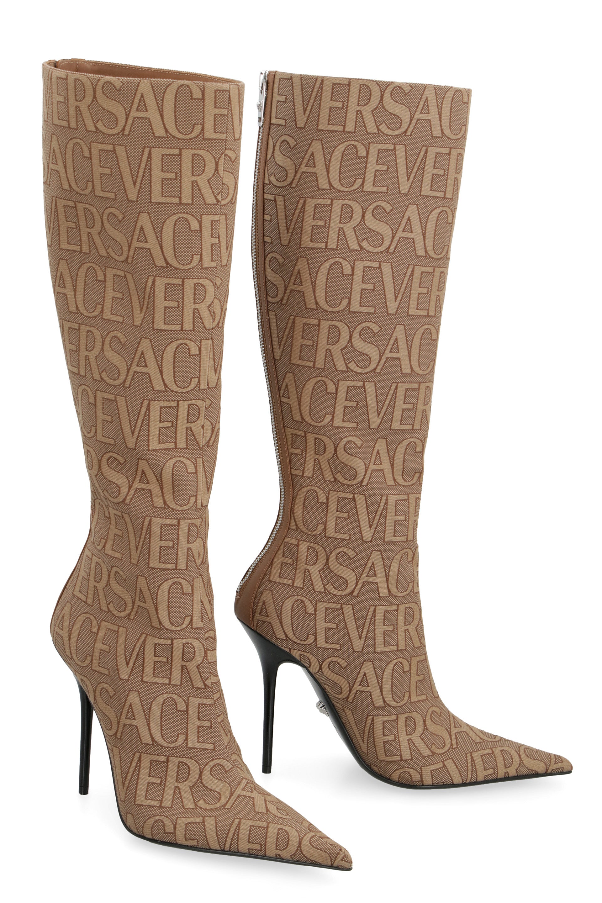 Fabric knee boots