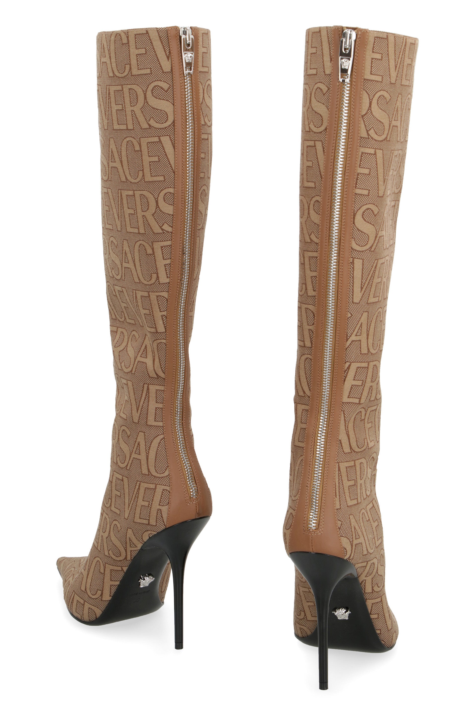 Fabric knee boots