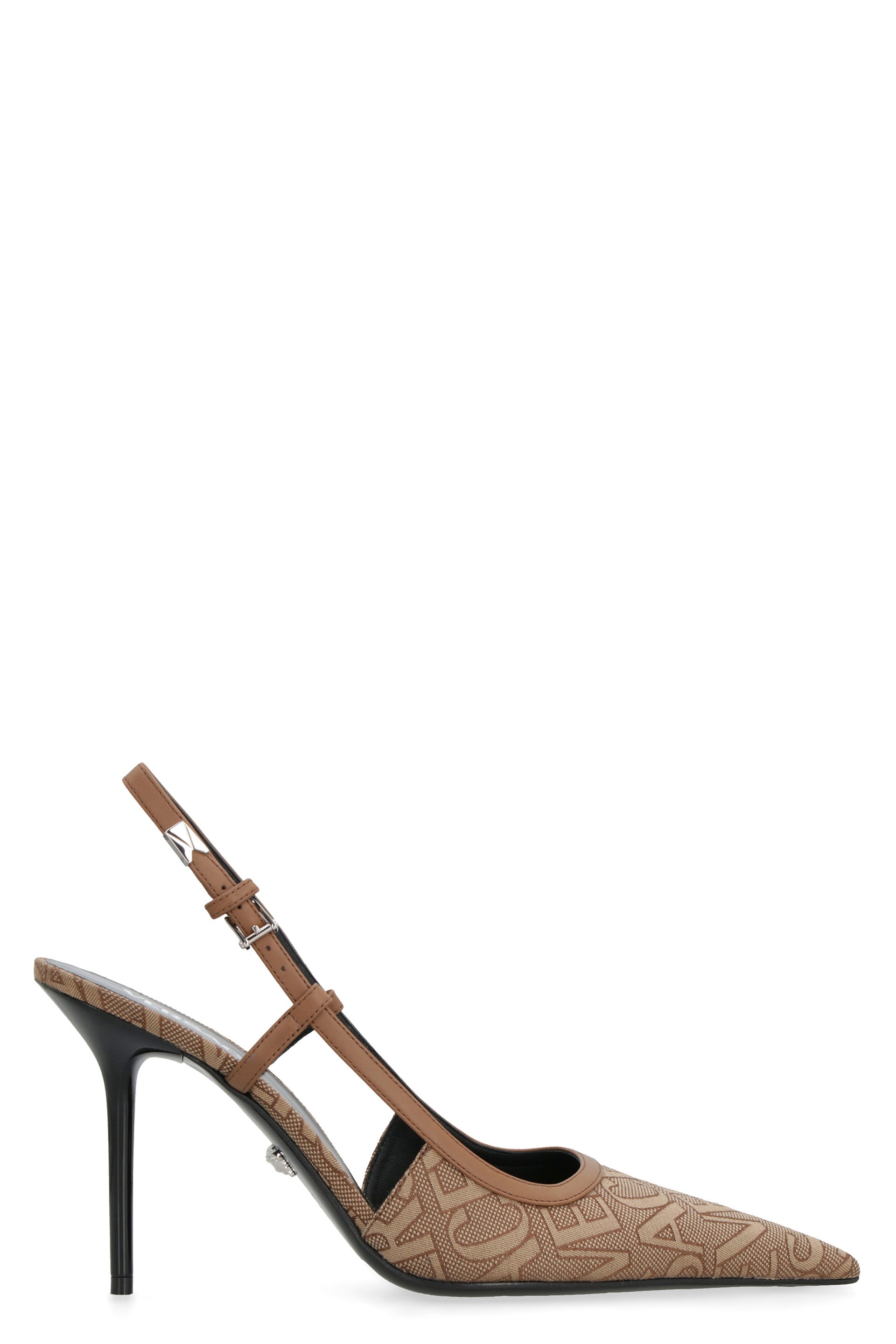 Fabric slingback pumps