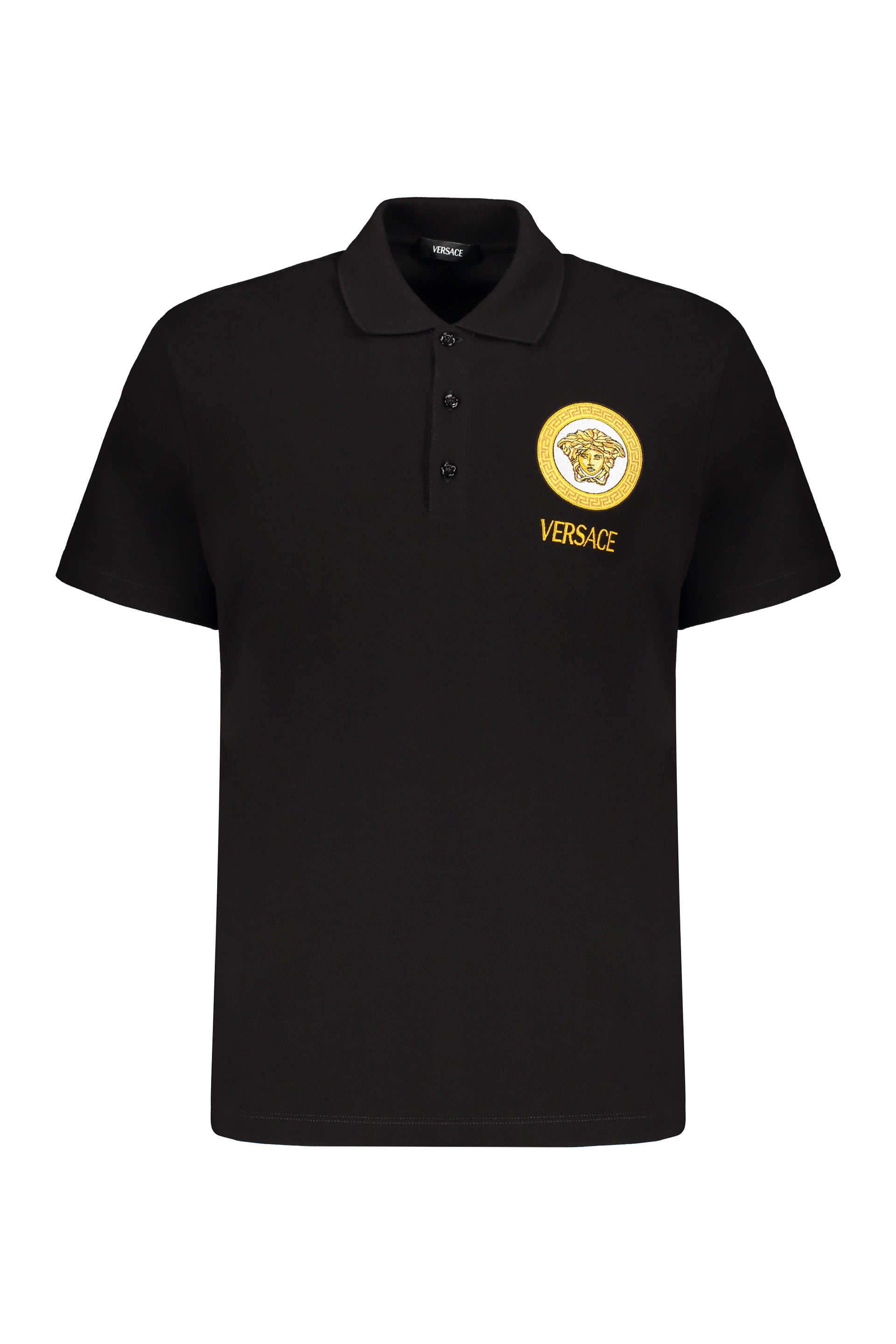 Embroidered cotton polo shirt