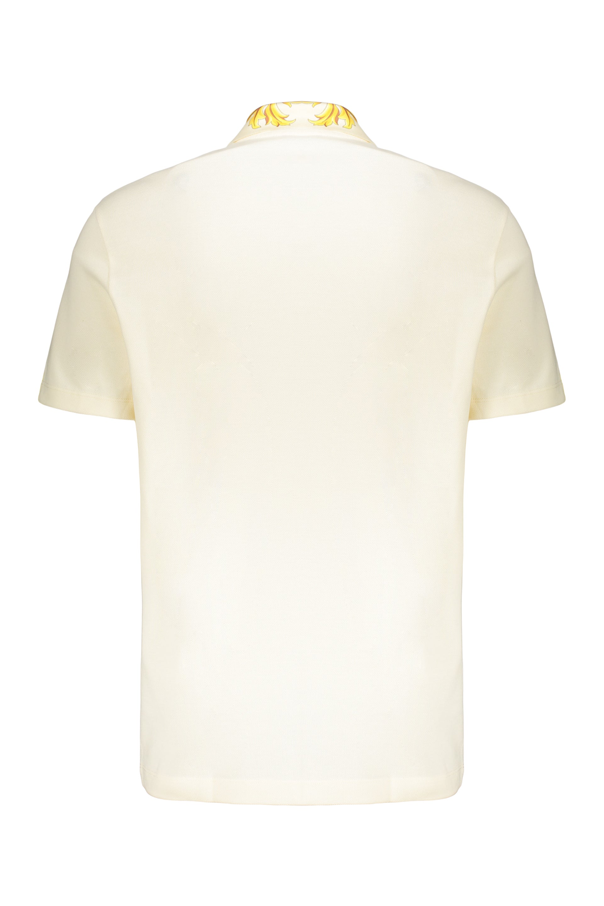 Elegant contrast collar cream polo
