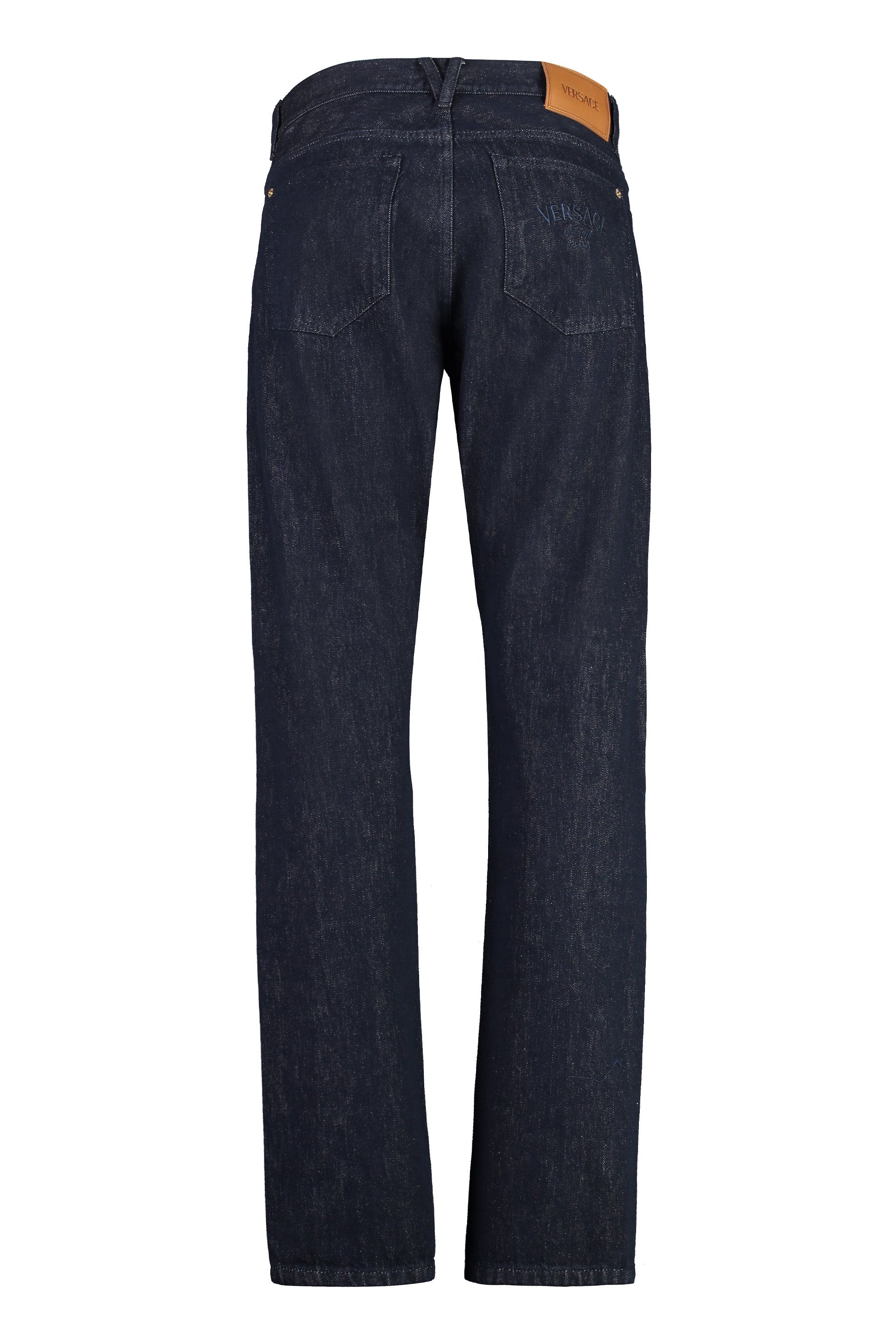 5-pocket straight-leg jeans