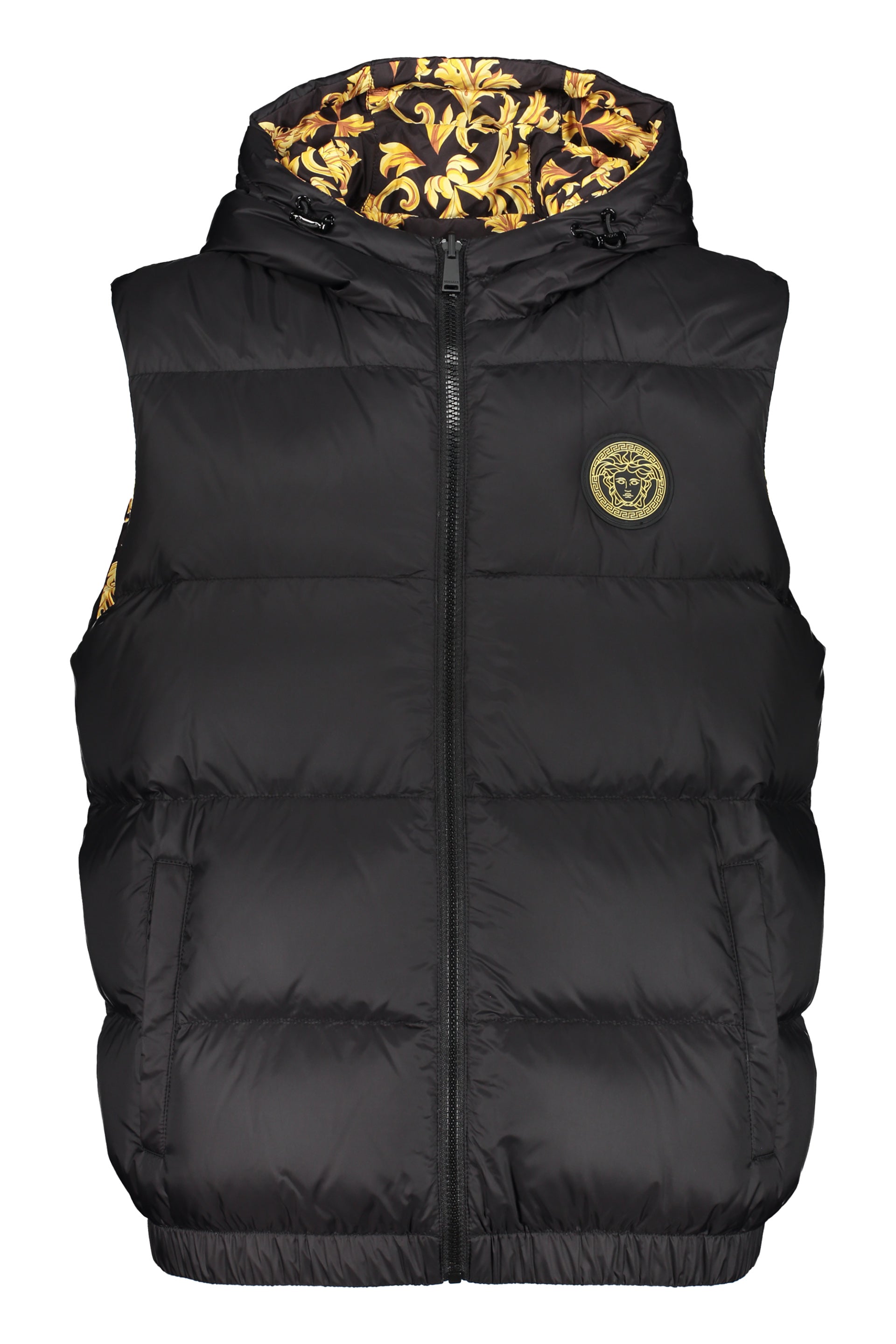 Black Padded Vest with Zip and Pockets