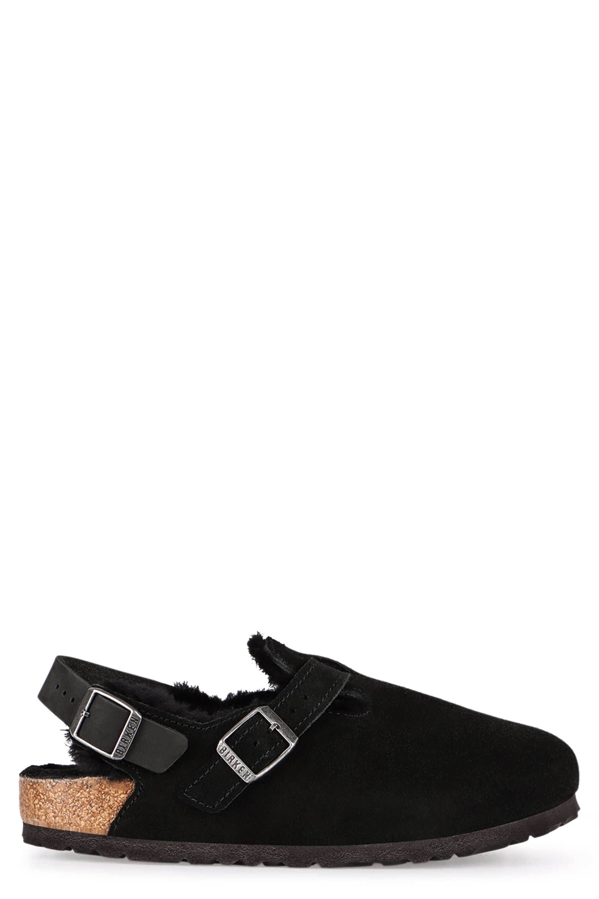 Tokio leather and fur slippers