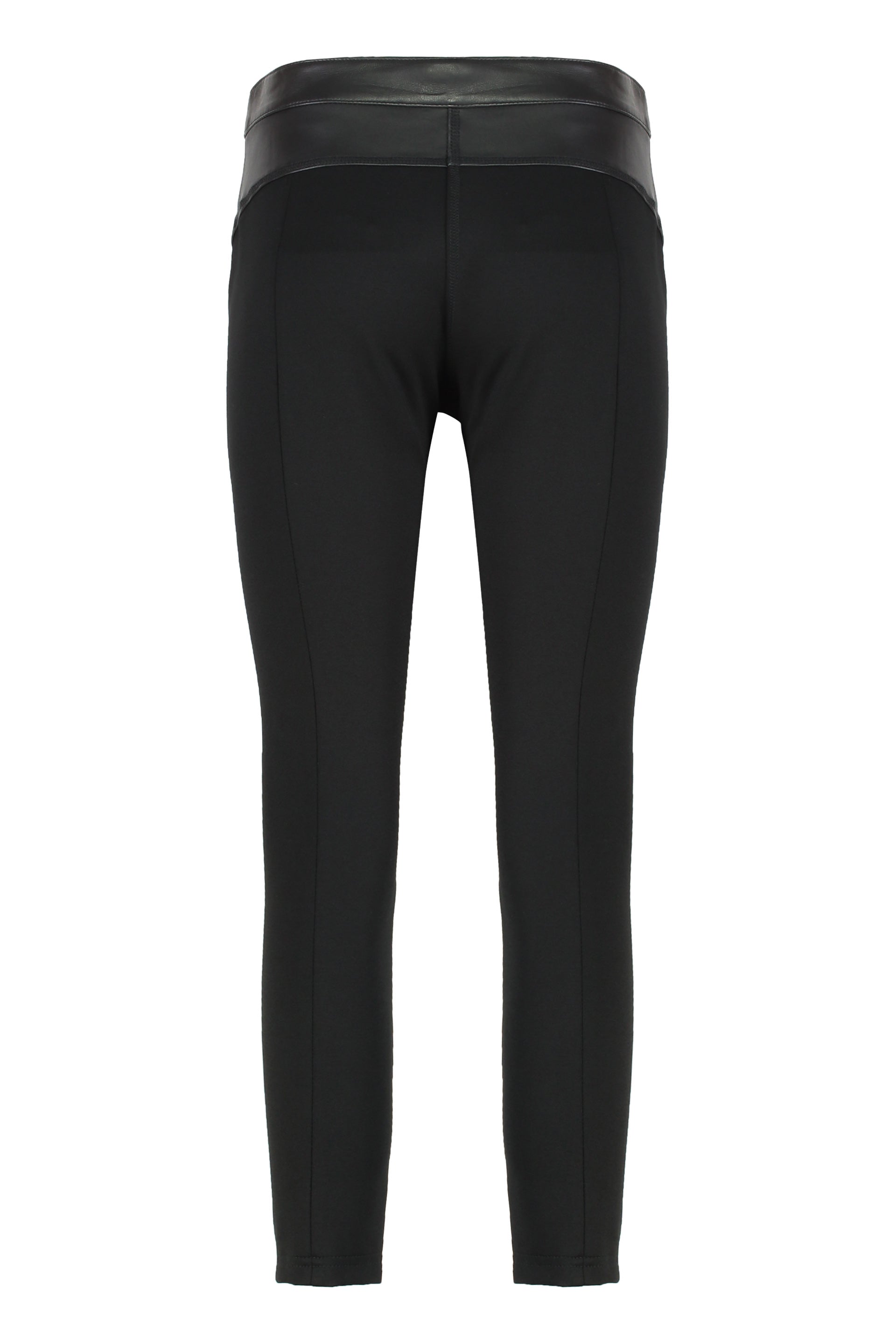 "Leather and stretch fabric pants"